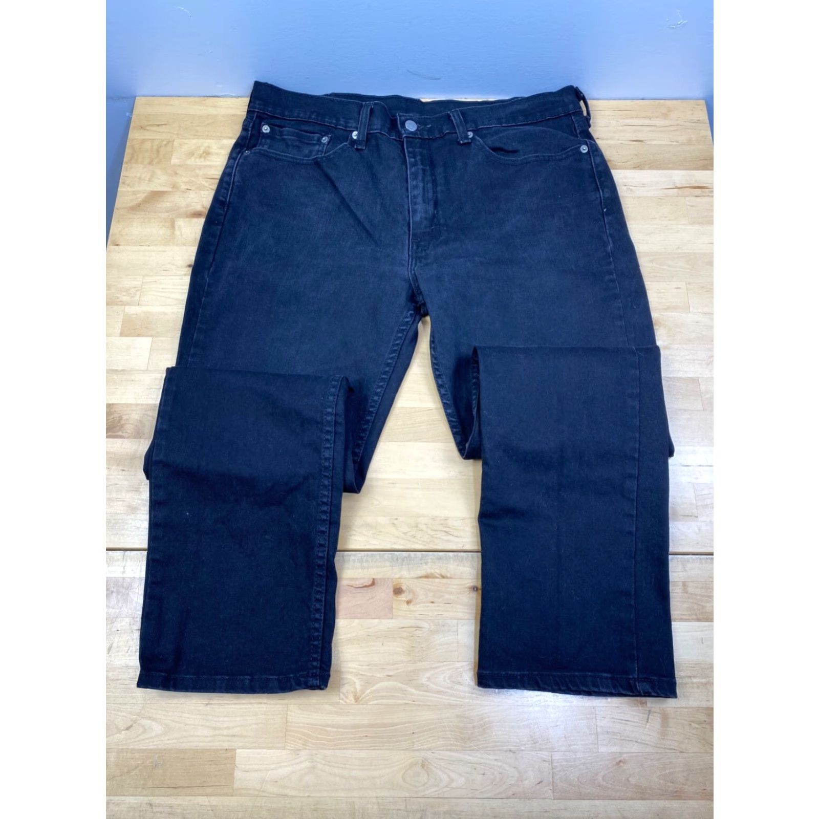 Levi's Levi's 514 Jeans Mens 36x30 Straight Denim Black 5-Pocket Regular Waist 34 Inseam Zip Belt Loops Cotton Elastane Vintage No Size US 36 / EU 52 - 2 Thumbnail