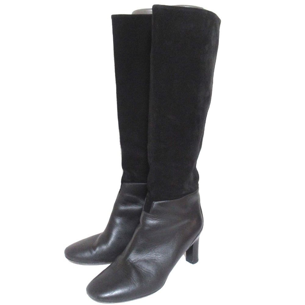 Hermes Hermes Hermes Suede Leather High Heel Long Boots Suede Shoes DUTY FREE for USA Size ONE SIZE - 1 Thumbnail