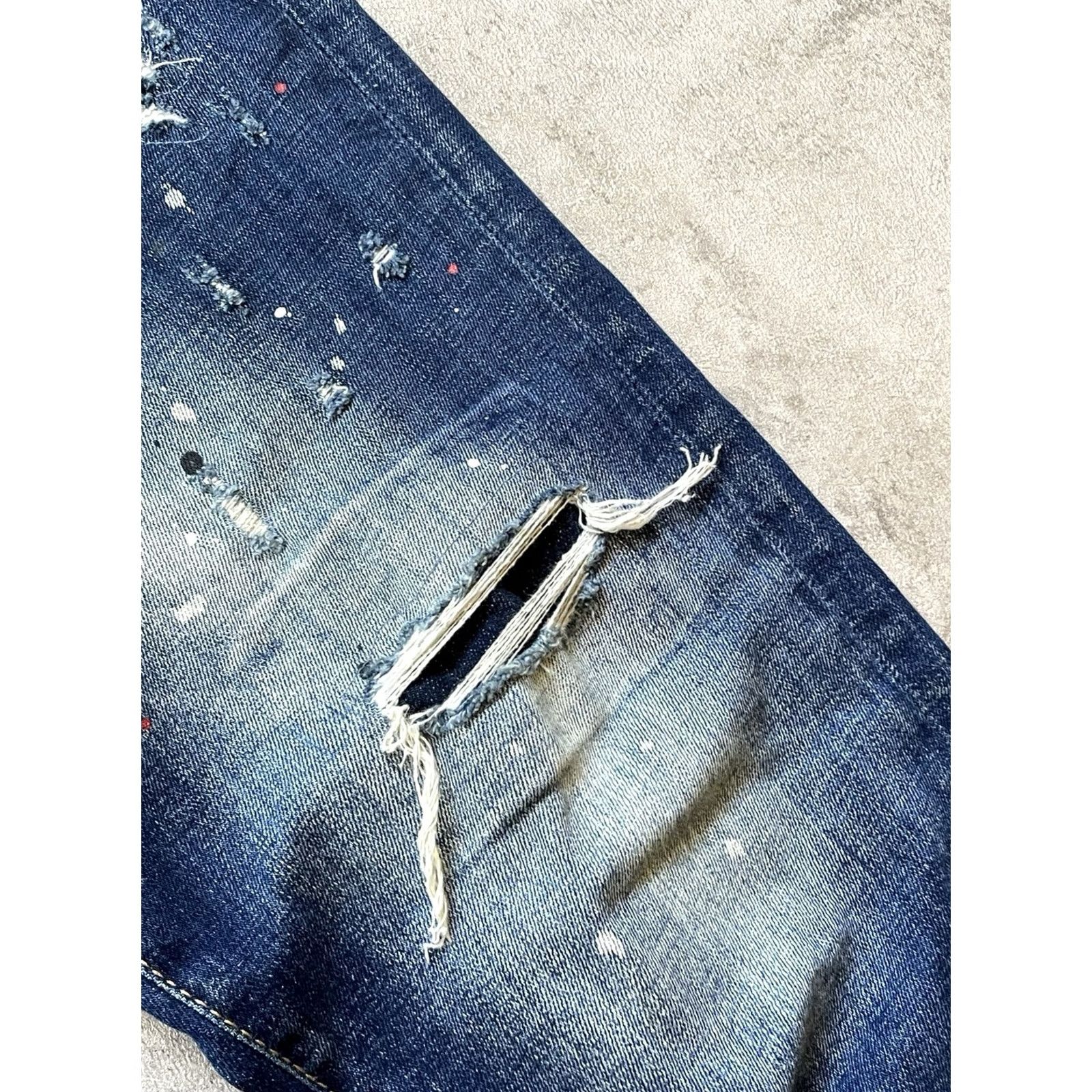 Dsquared2 Dsquared2 Slim Jeans Distressed Paint Denim Jeans Made In Italy Size 48 Mens Slim Blue City Biker 90s? Size US 32 / EU 48 - 6 Thumbnail