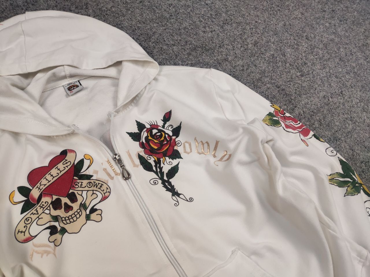 Ed Hardy Vintage Ed Hardy Designs Tattoo Logo Zip Hoodie Y2K Style Size L / US 10 / IT 46 - 11 Thumbnail
