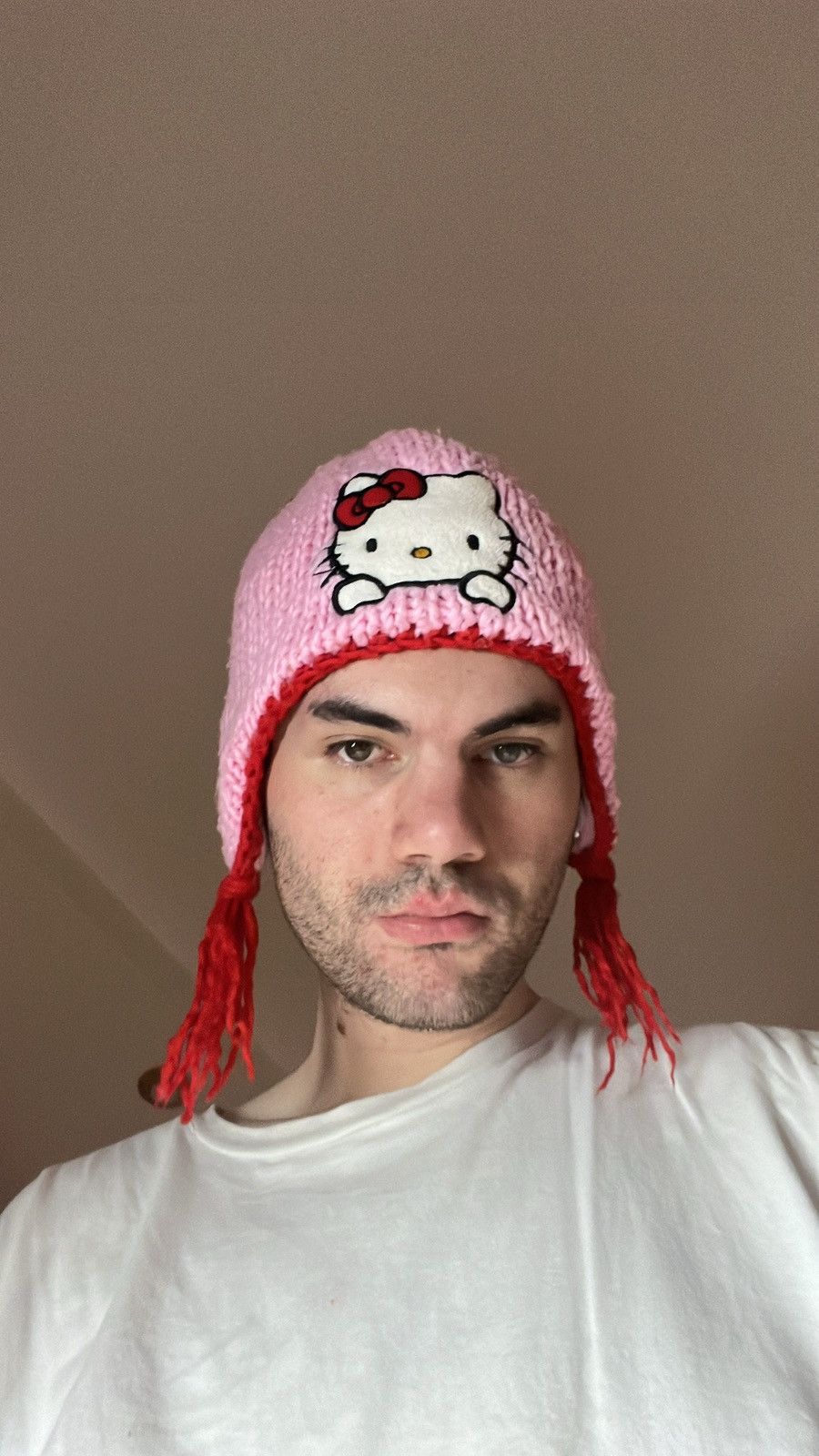 Cartoon Network Japanese Brand Streetwear Y2K hello kitty knit USHANKA japan style beanie humor hat Grailed