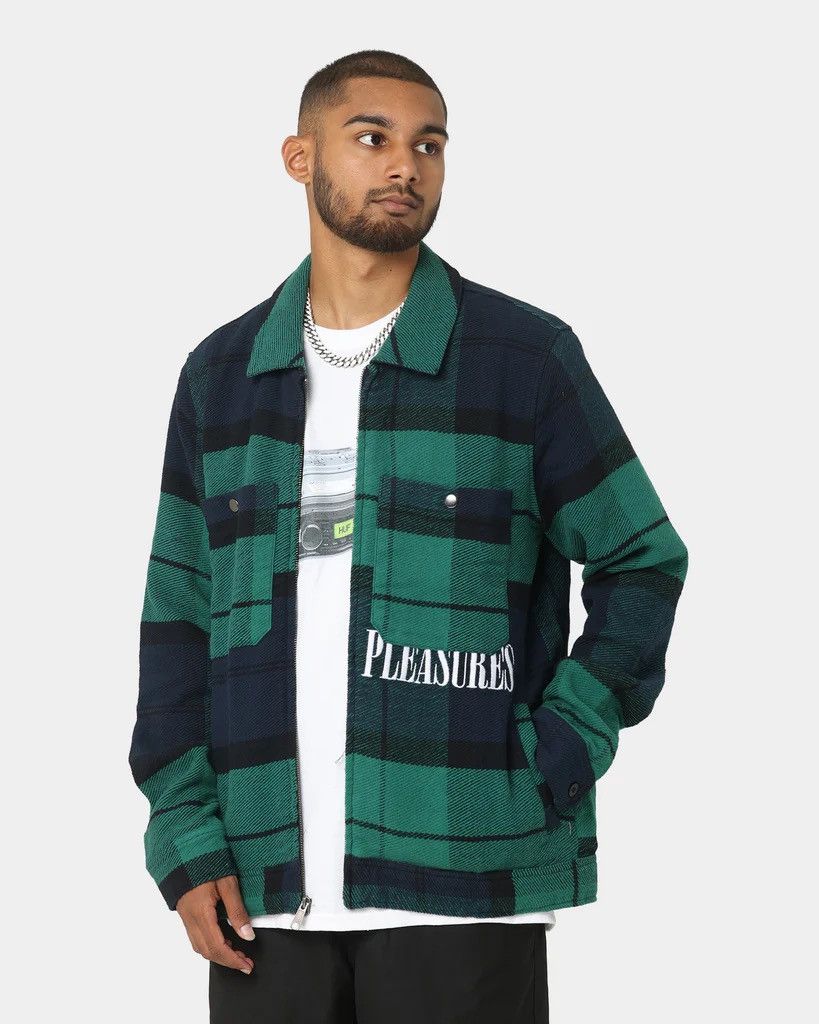 Huf × Pleasures Pleasures x Huf Blackwatch Work Jacket - BLUE/WHITE Size US XL / EU 56 / 4 - 2 Thumbnail