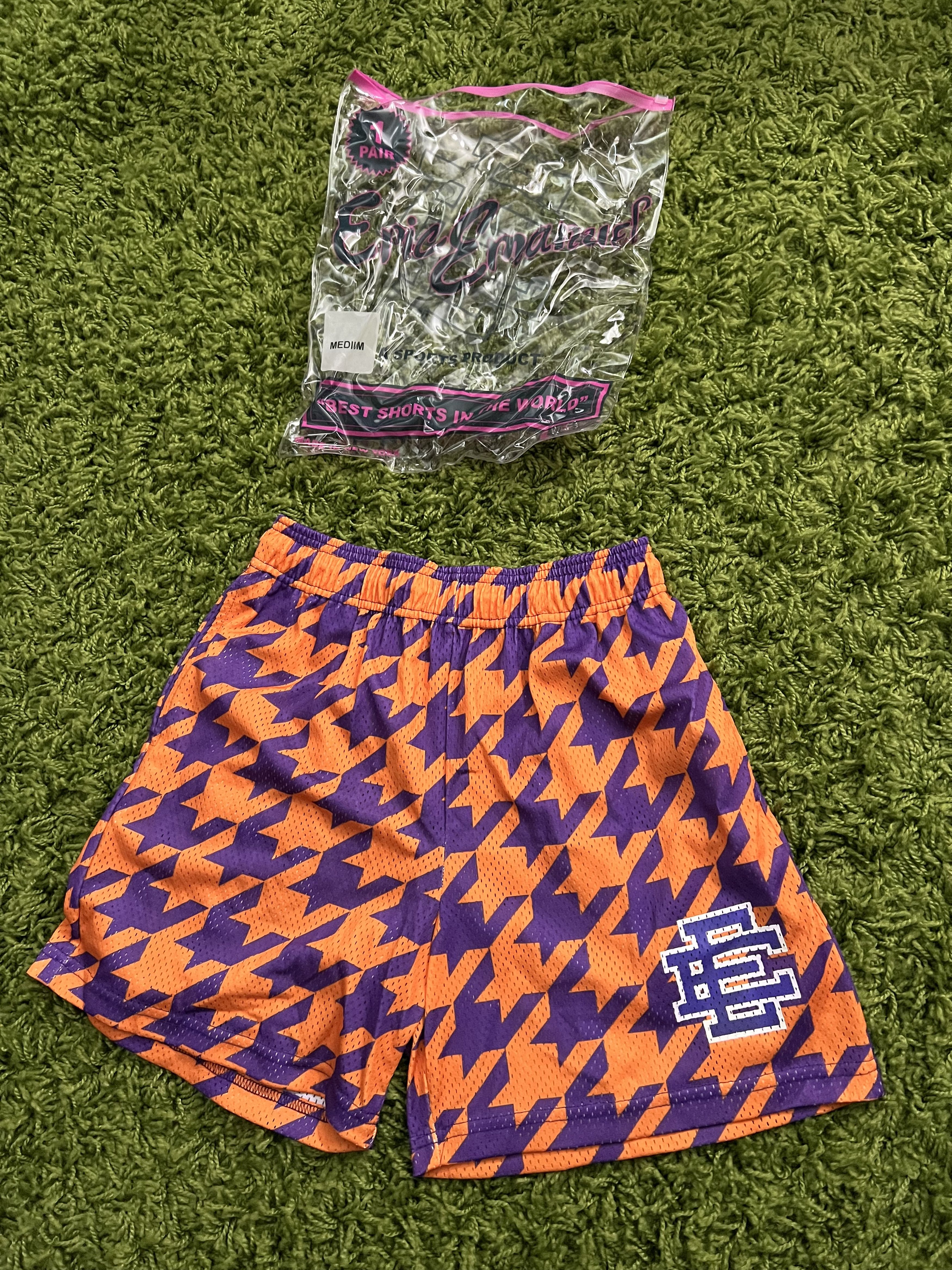 Eric Emanuel Eric Emanuel EE Basic Shorts Orange Purple Houndstooth Size US 32 / EU 48 - 1 Thumbnail