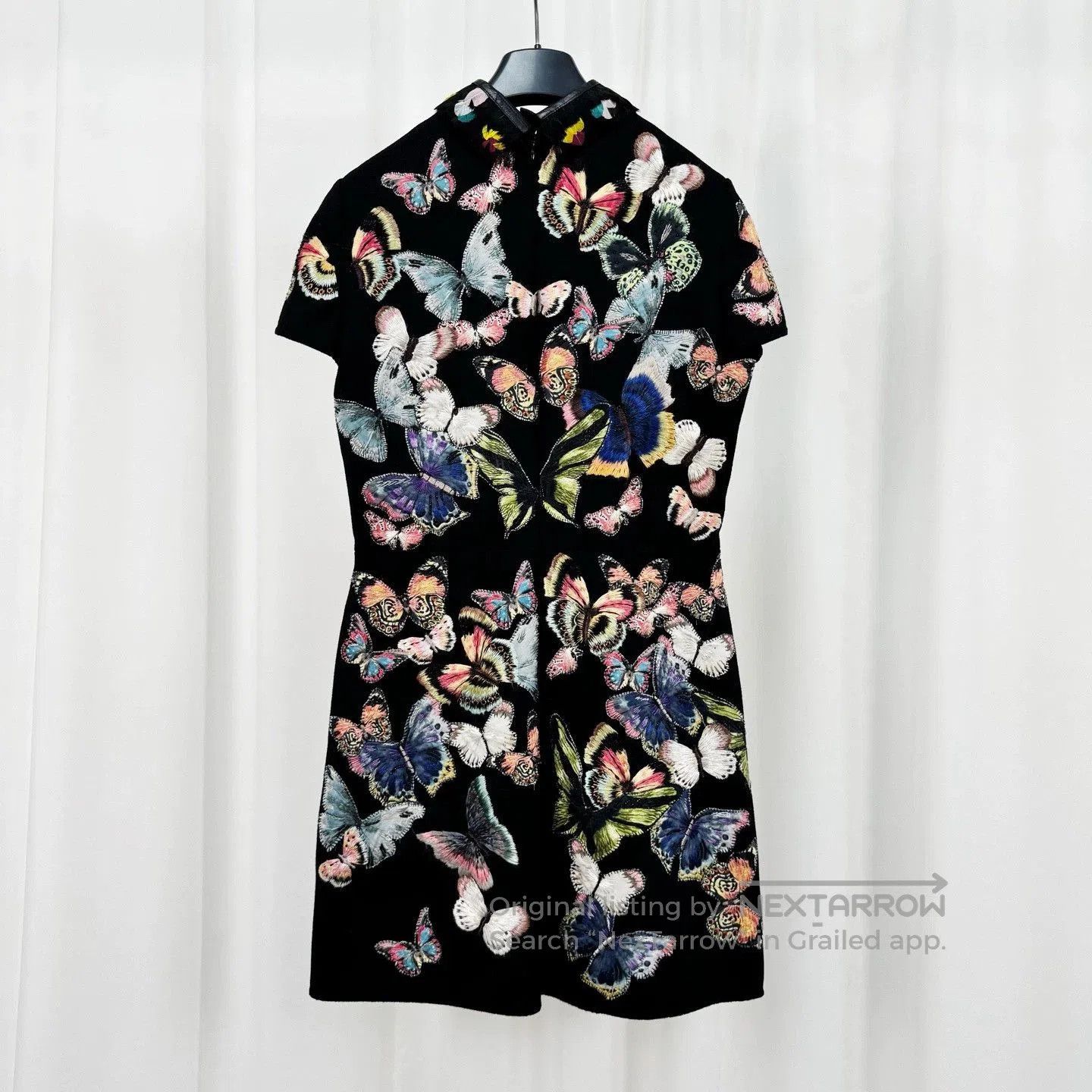 Valentino Valentino Butterfly Embroidered Wool Dress. Size ONE SIZE - 2 Thumbnail