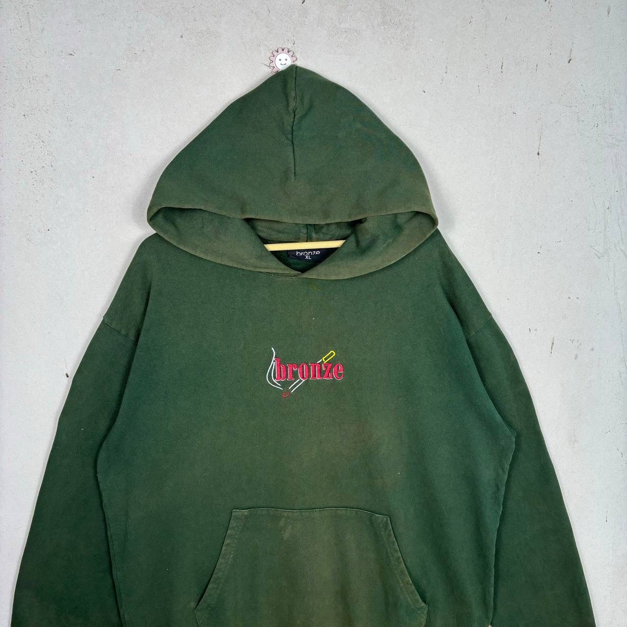 Bronze 56k Bronze 56k Cigarette Logo Hoodie Green Skatewear Oversized Size US XL / EU 56 / 4 - 3 Thumbnail