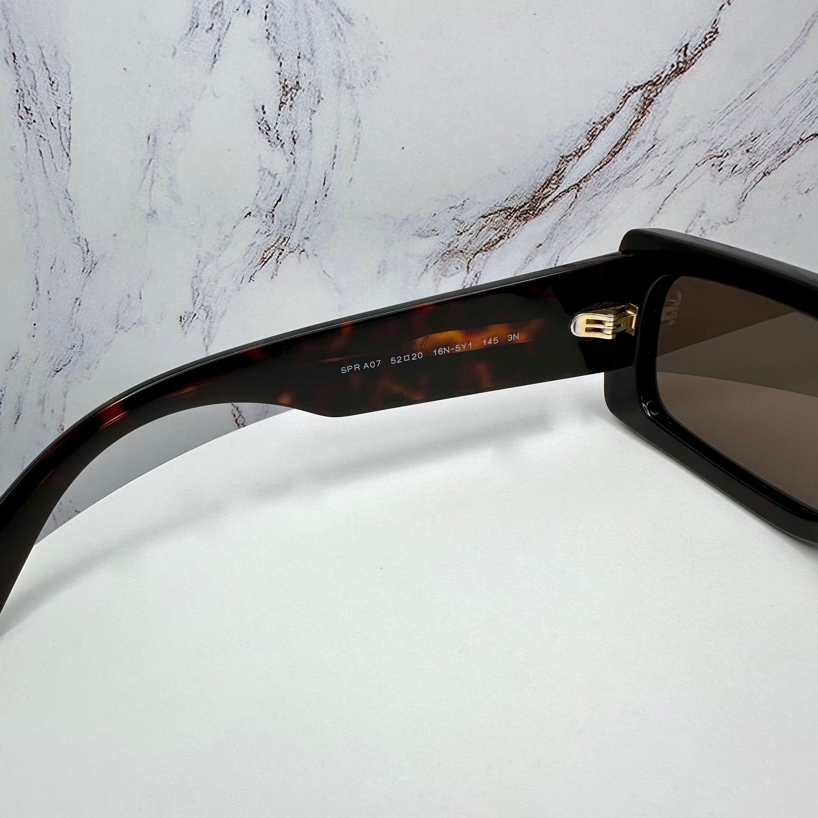 Prada Prada Sunglasses Brown Black Tortoise Gold Metal Logo Size ONE SIZE - 9 Thumbnail