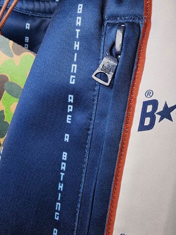 Bape A Bathing ApeText Stripe Jersey Pants Size US 32 / EU 48 - 2 Thumbnail