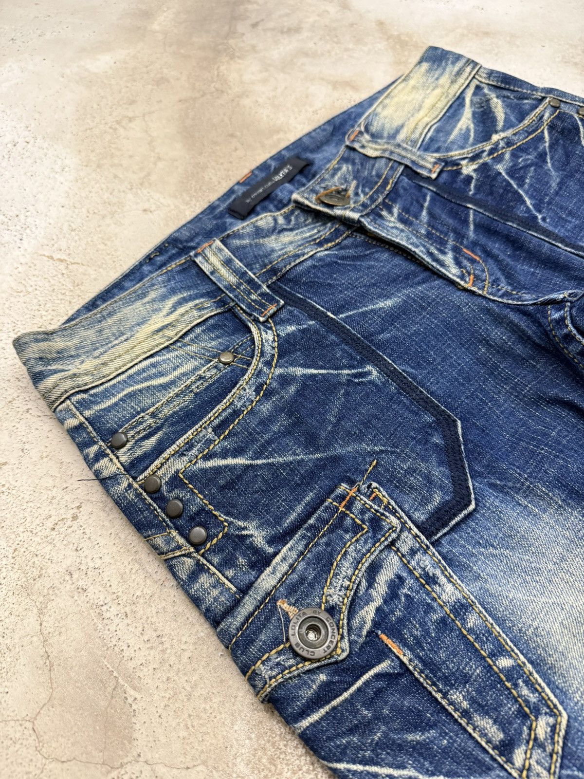 Hysteric Glamour Wide Leg Mudwash Thunder Whisker Distressed Denim Pants Size US 31 - 10 Thumbnail