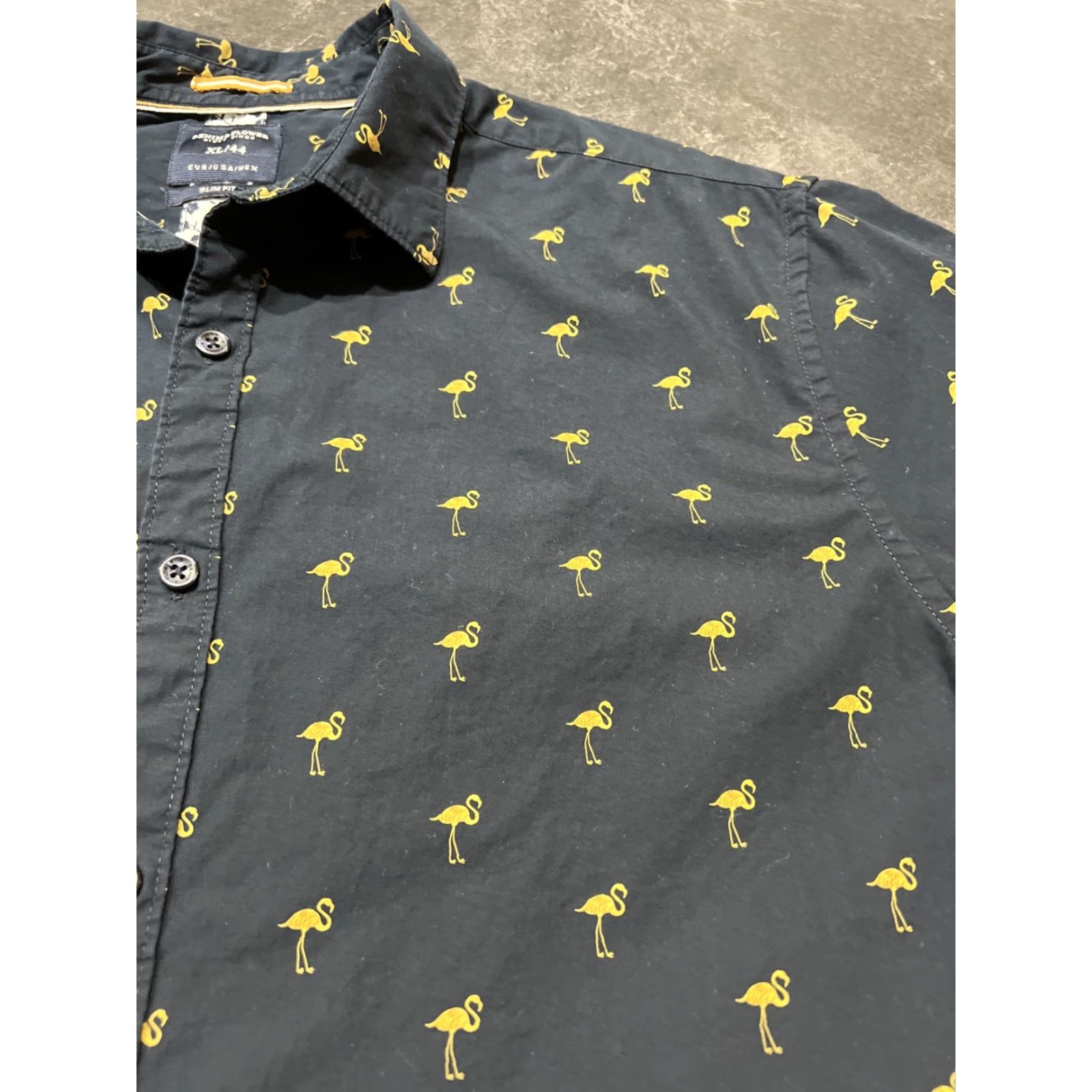 Vintage Denim & Flower Ricky Singh Men’s XL Blue Short Sleeve Slim Fit Button-Up Shirt Pelicans Beach California Miami Size US XL / EU 56 / 4 - 3 Thumbnail