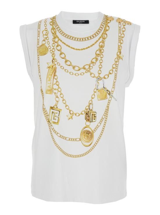 Balmain BALMAIN Women Tops FF1ED004GE99GAD White Size S / US 4 / IT 40 - 1 Thumbnail