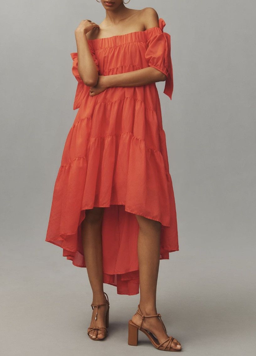 Anthropologie Anthropologie Tiered High-Low Midi Dress, Size S Size S / US 4 / IT 40 - 2 Thumbnail