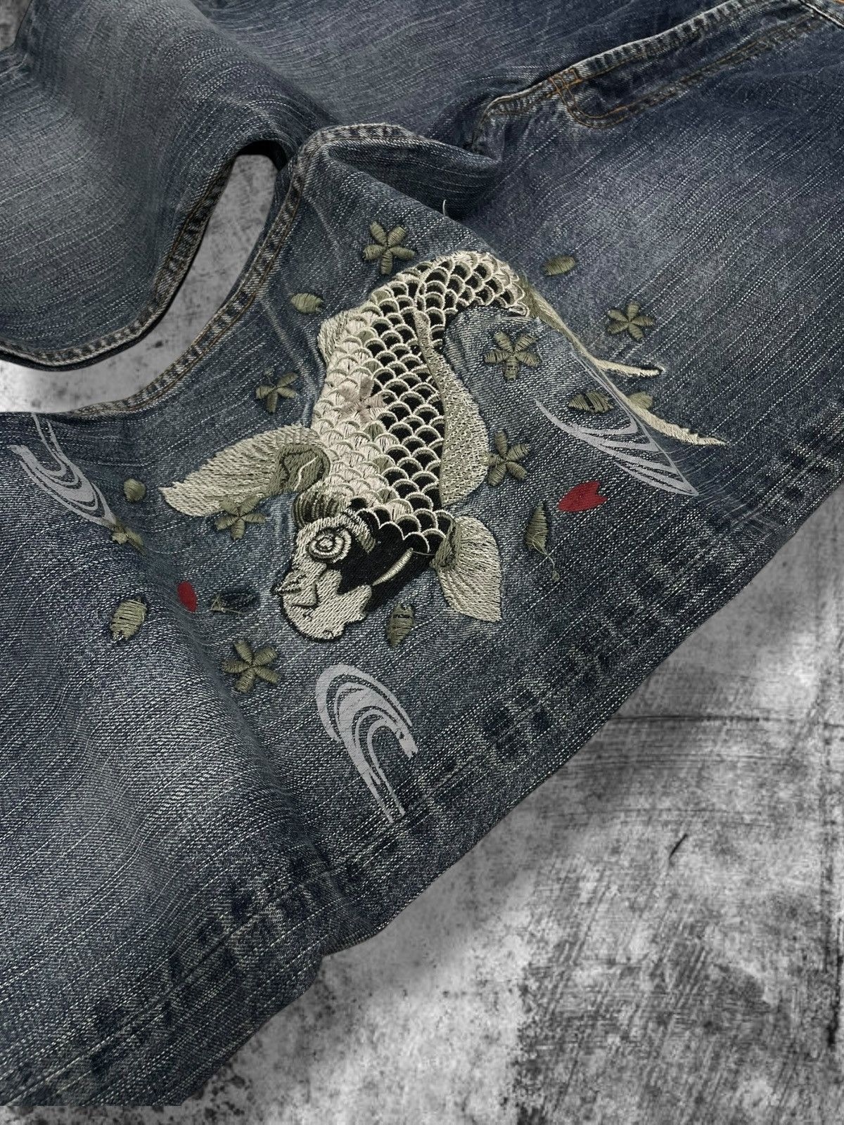 Beauty Beast Vintage Japan Designer 90’S Karakuri Traditional Sukajan Koi Size US 30 / EU 46 - 6 Thumbnail