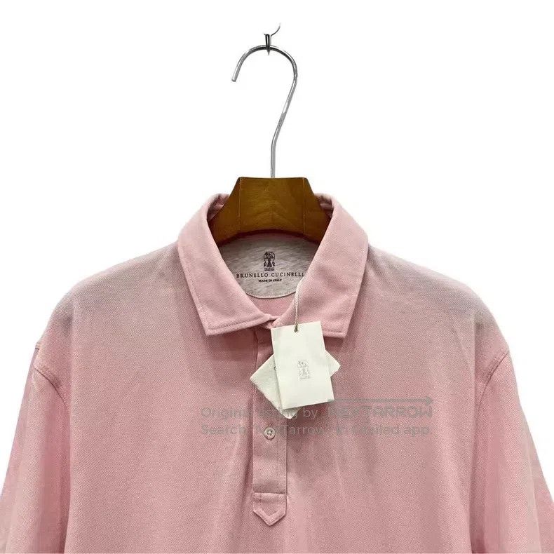 Brunello Cucinelli Brunello Cucinelli Pink Polo Short Sleeve Shirt Size L / US 10 / IT 46 - 3 Thumbnail