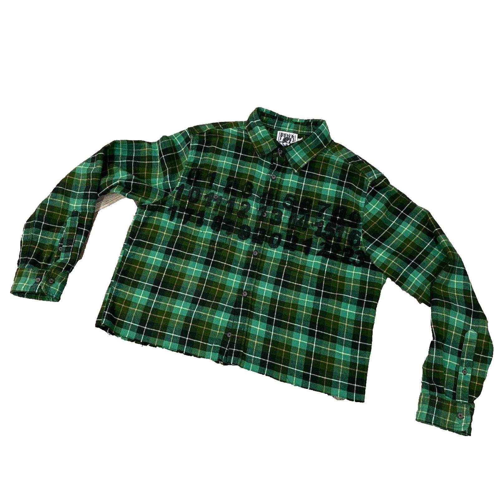 Other PUNK LA Anarchy Green Plaid Flannel Metal Grunge Crop sz L Size US L / EU 52-54 / 3 - 3 Thumbnail
