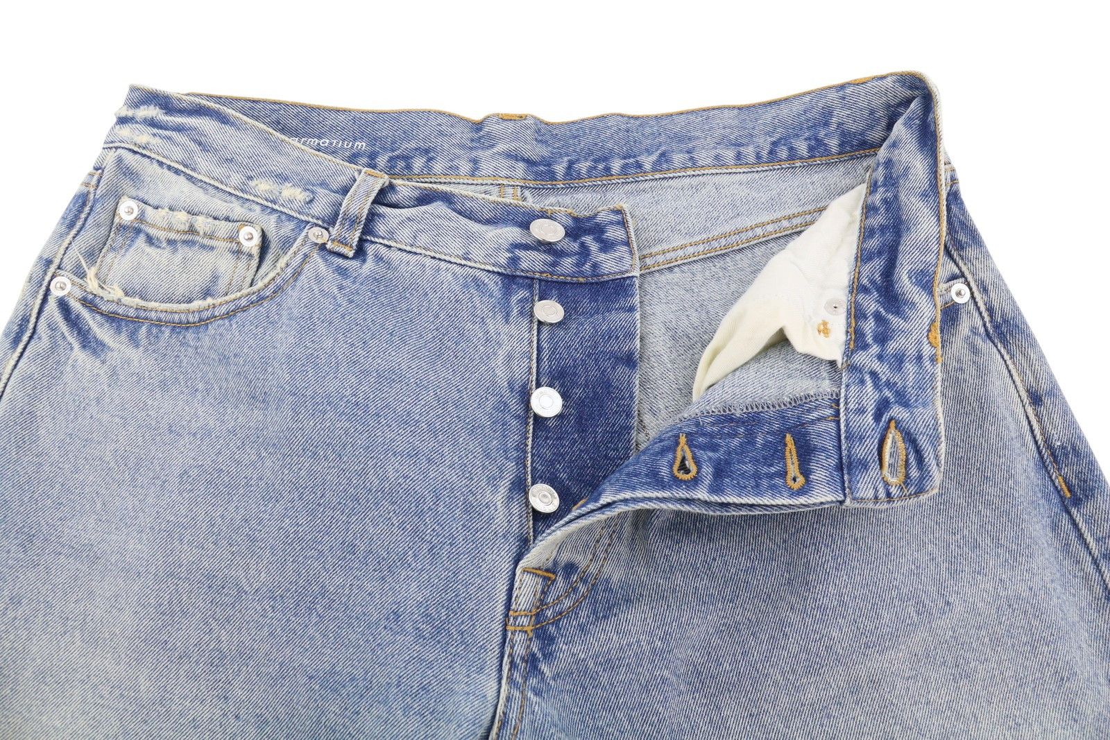 Other LUKE 44 Blue Faded Distress Relaxed Button Fly 87824 Size 34" / US 12 / IT 48 - 4 Thumbnail