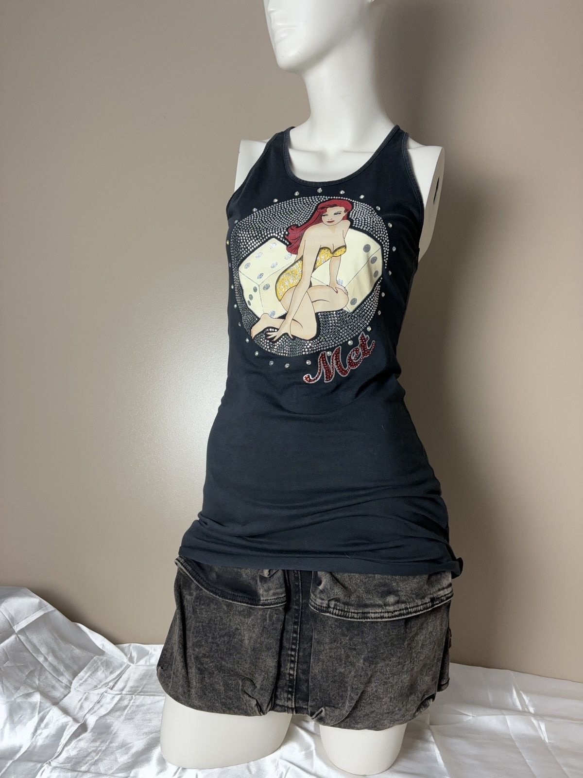 Other Met Italian printed glamour girl long tank top tunic Size S / US 4 / IT 40 - 1 Thumbnail
