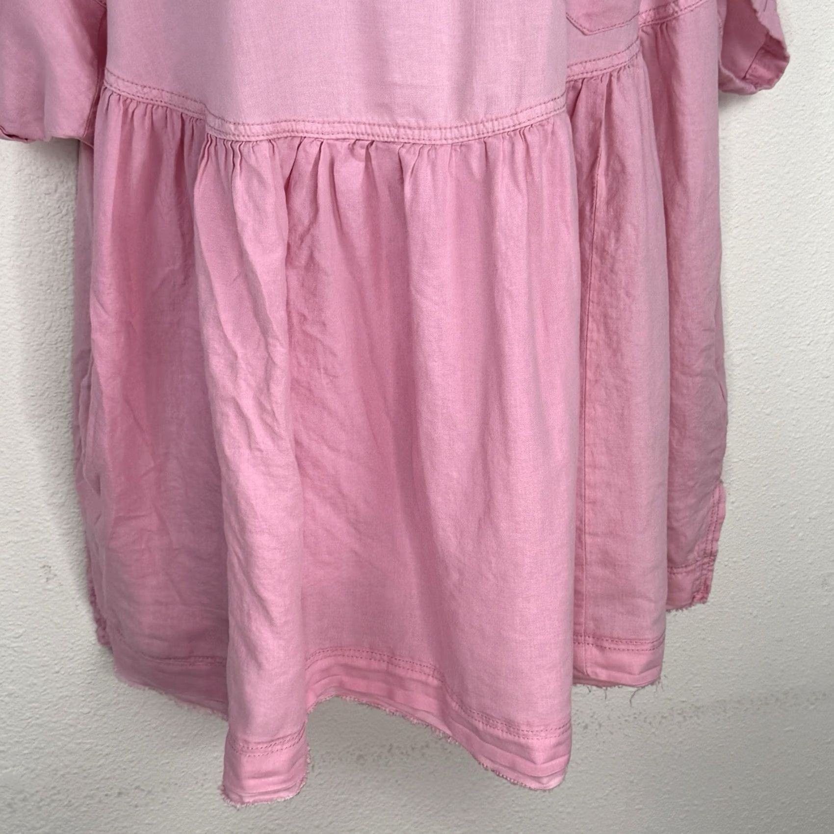 Vintage We The Free Moon City Oversized Slouchy Top Linen Blend Shirt Pink Size S Size S / US 4 / IT 40 - 3 Thumbnail