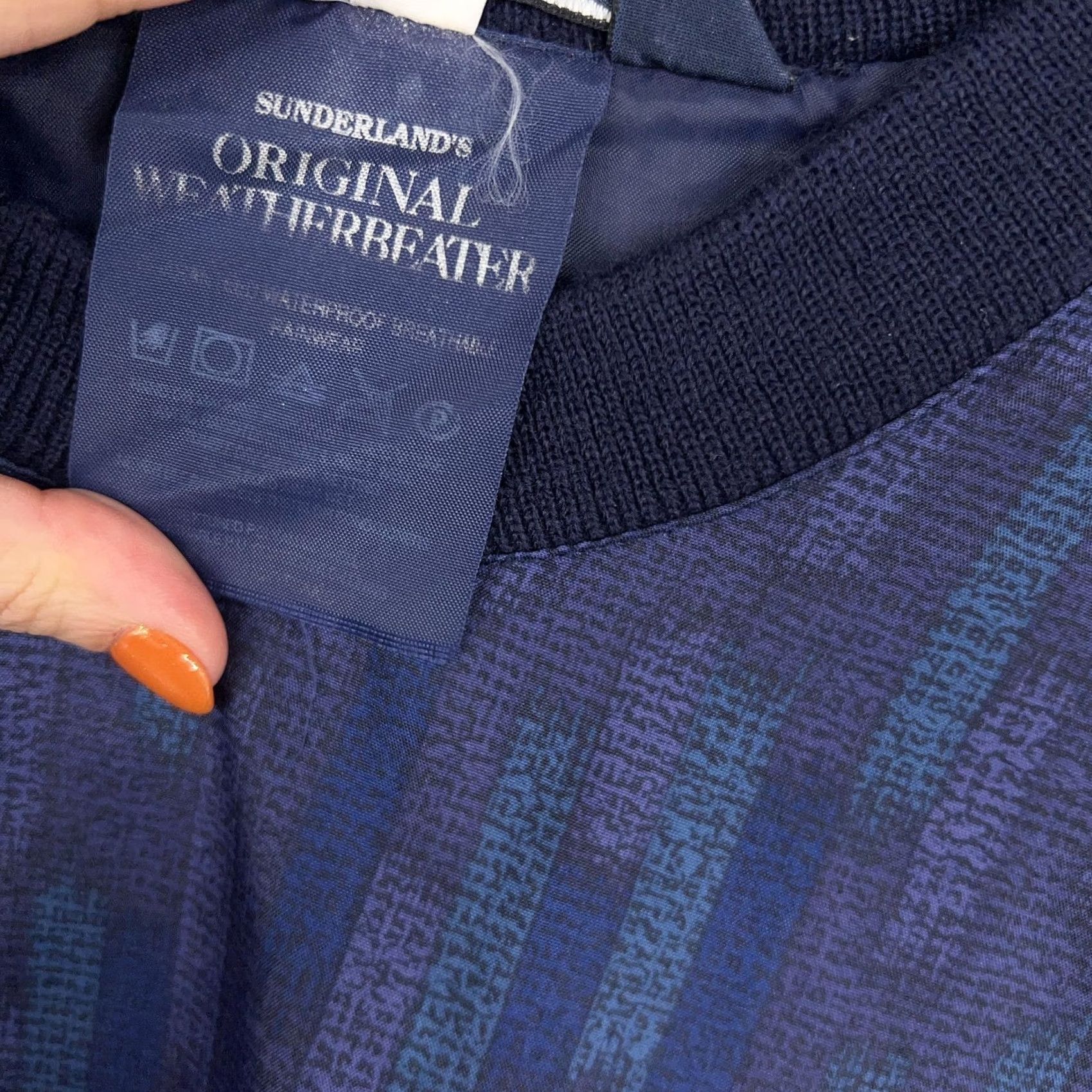 Vintage Sunderland of Scotland Windbreaker Pullover Mens L Blue Weatherbeater Golf Jacket Size US L / EU 52-54 / 3 - 6 Thumbnail