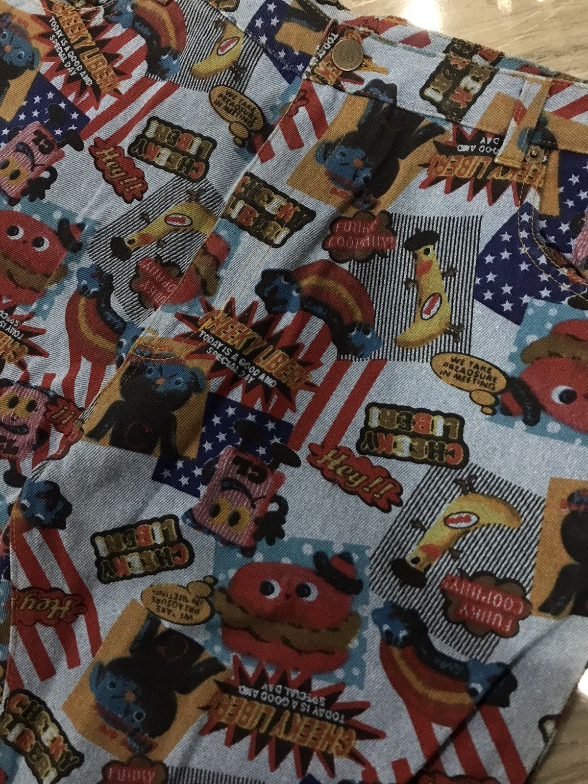 20471120 × Hysteric Glamour × Japanese Brand Hysteric Glamour Cheeky Liberi Allover Printed Denim Pants Size US 33 - 3 Thumbnail
