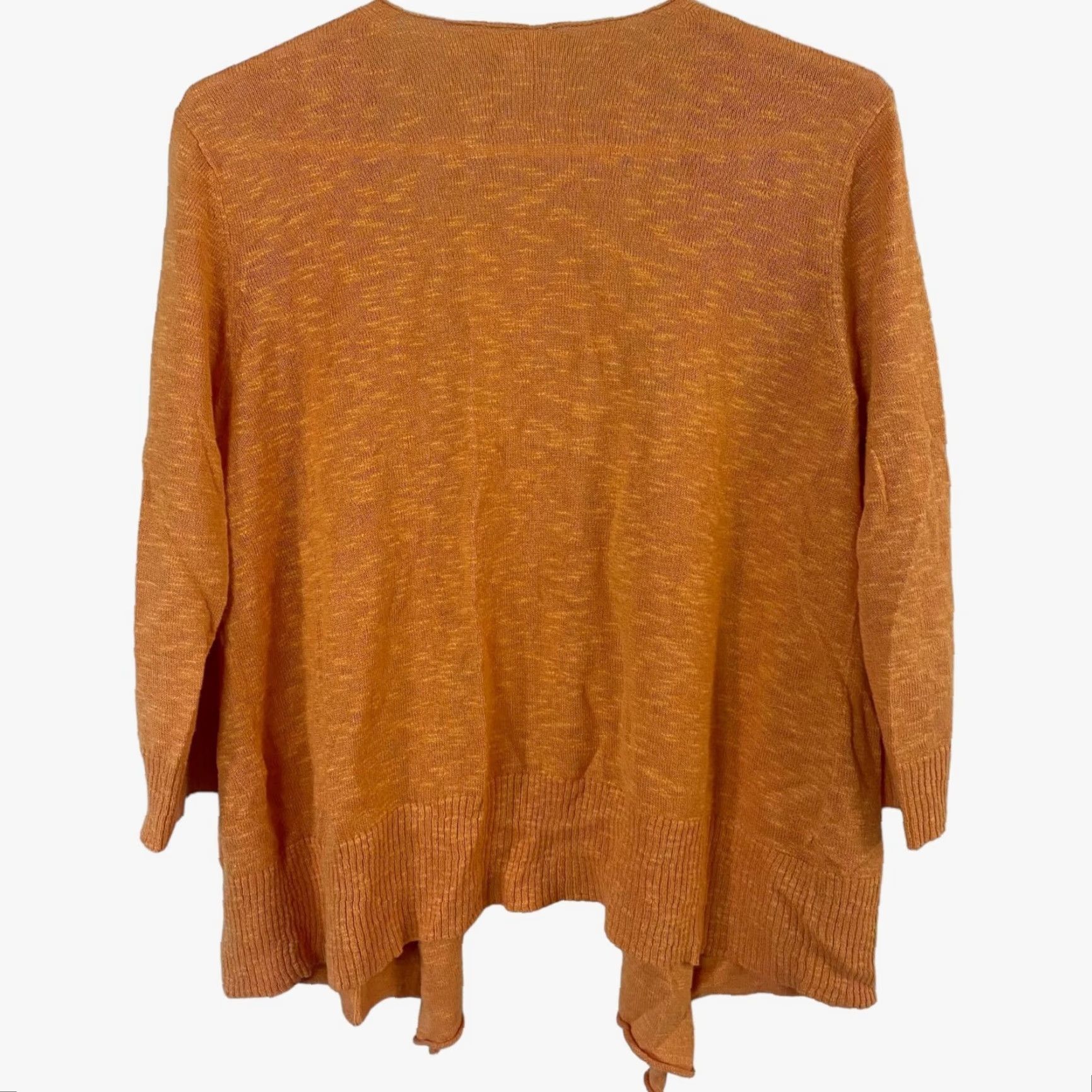 Eileen Fisher Eileen Fisher Cardigan Women Petite Medium Orange Linen Blend Long Sleeve Pockets Size M / US 6-8 / IT 42-44 - 3 Thumbnail