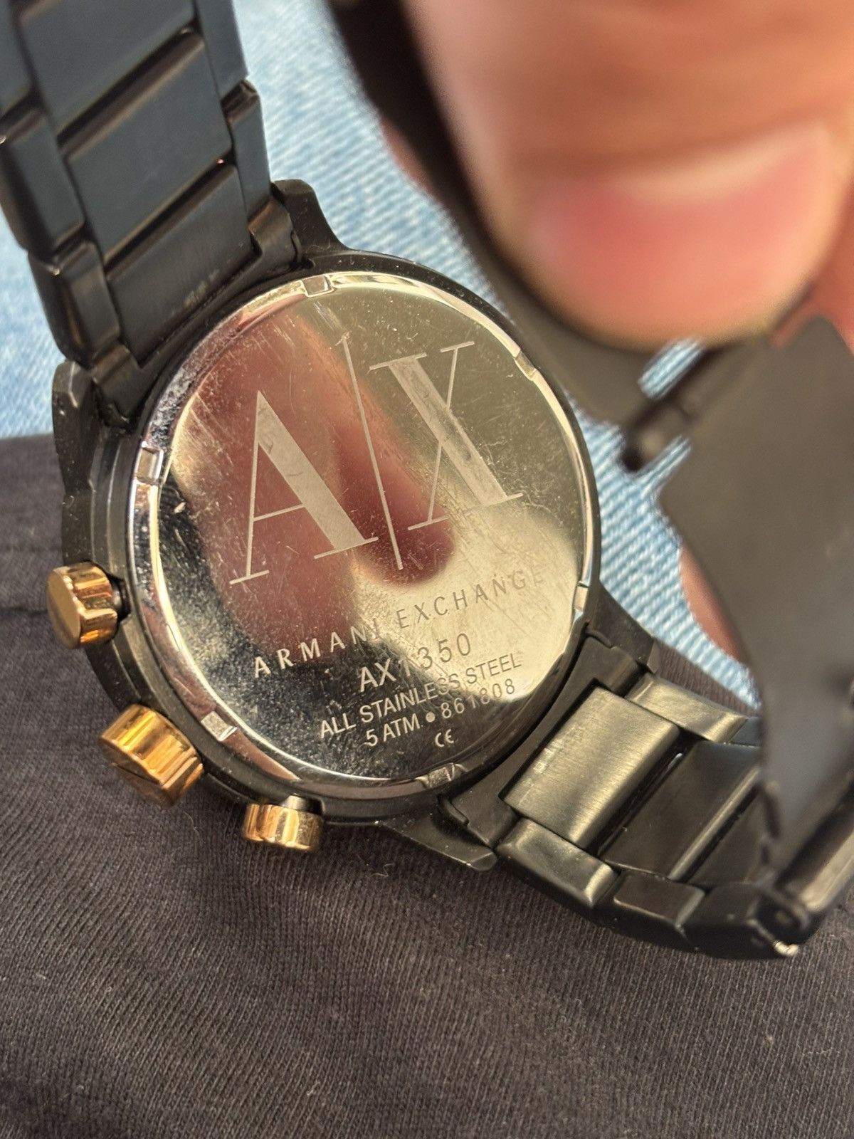 Armani Exchange Armani Exchange Black & Rose Gold Chronograph Watch Size 40 - 2 Thumbnail