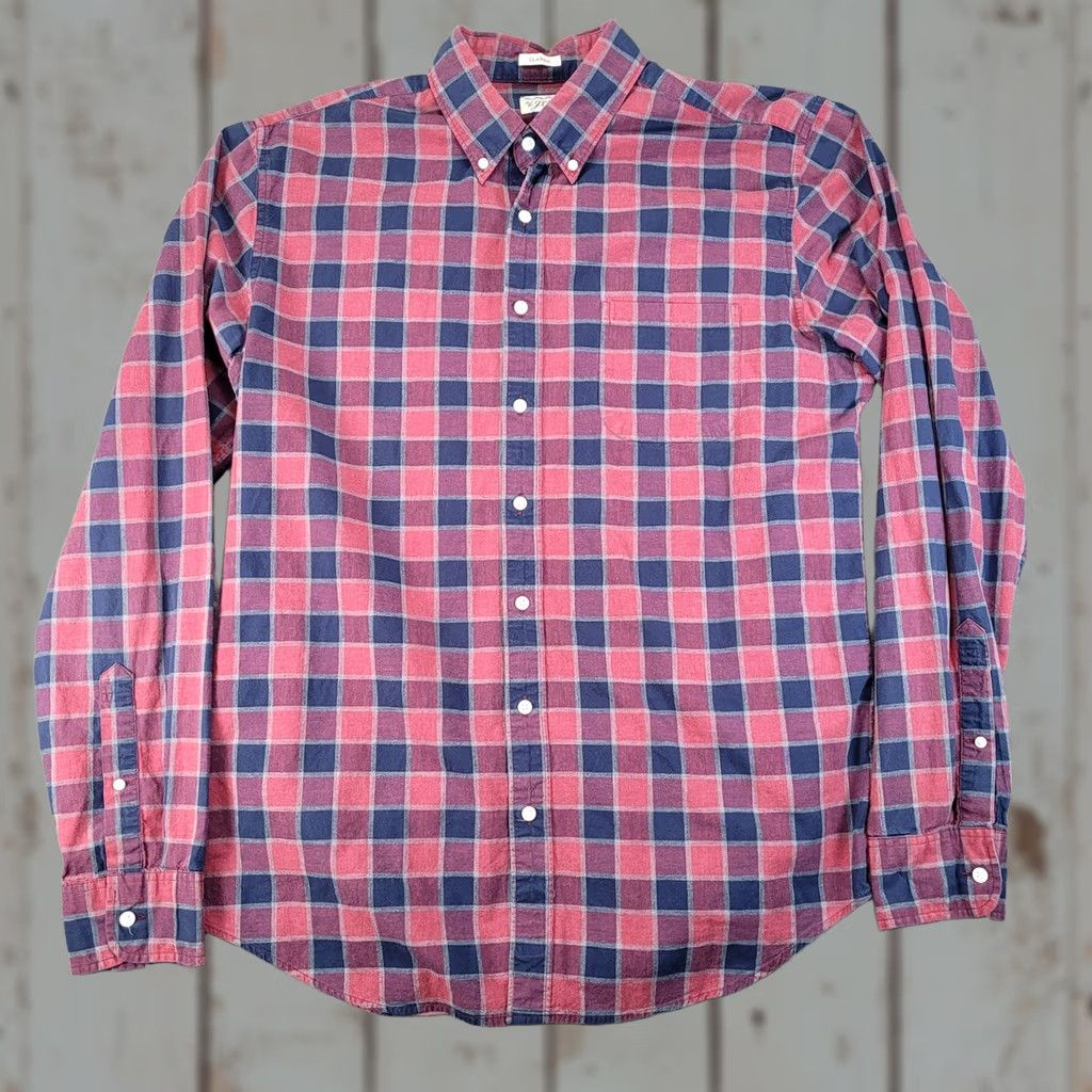 J.Crew J.CREW Button-Up Shirt Plaid Cotton LT Large Tall Classic Fit Long Sleeve Red Blue Multicolor Men’s Size US L / EU 52-54 / 3 - 1 Thumbnail