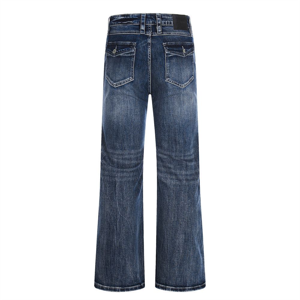 Jean Men's Retro Washed Distressed Punk Cleanfit Loose Jeans Size US 32 / EU 48 - 2 Thumbnail