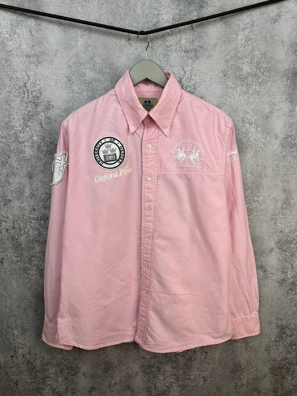 La Martina La Martina "Oxford Polo" Button Up Shirt Pink Crest Logo LS Size US L / EU 52-54 / 3 - 1 Thumbnail