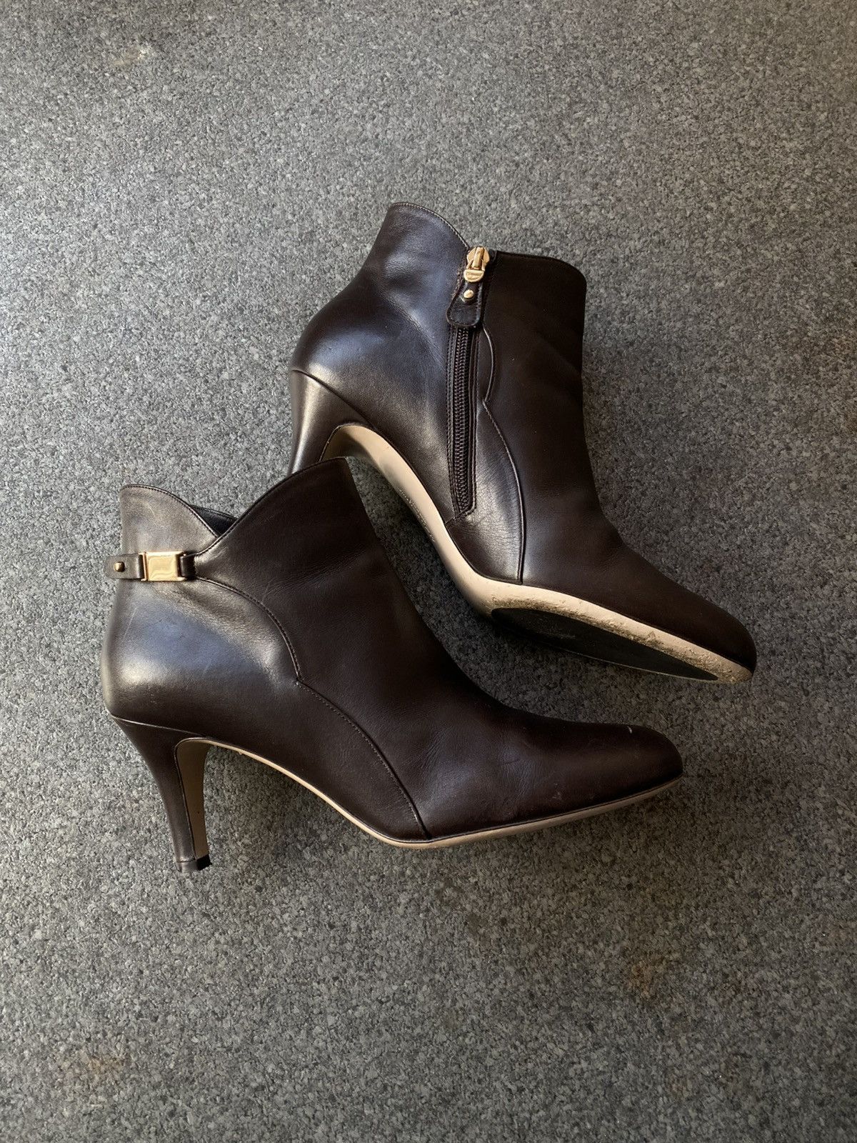 Salvatore Ferragamo Chiara Black Leather Pump Ankle Boots