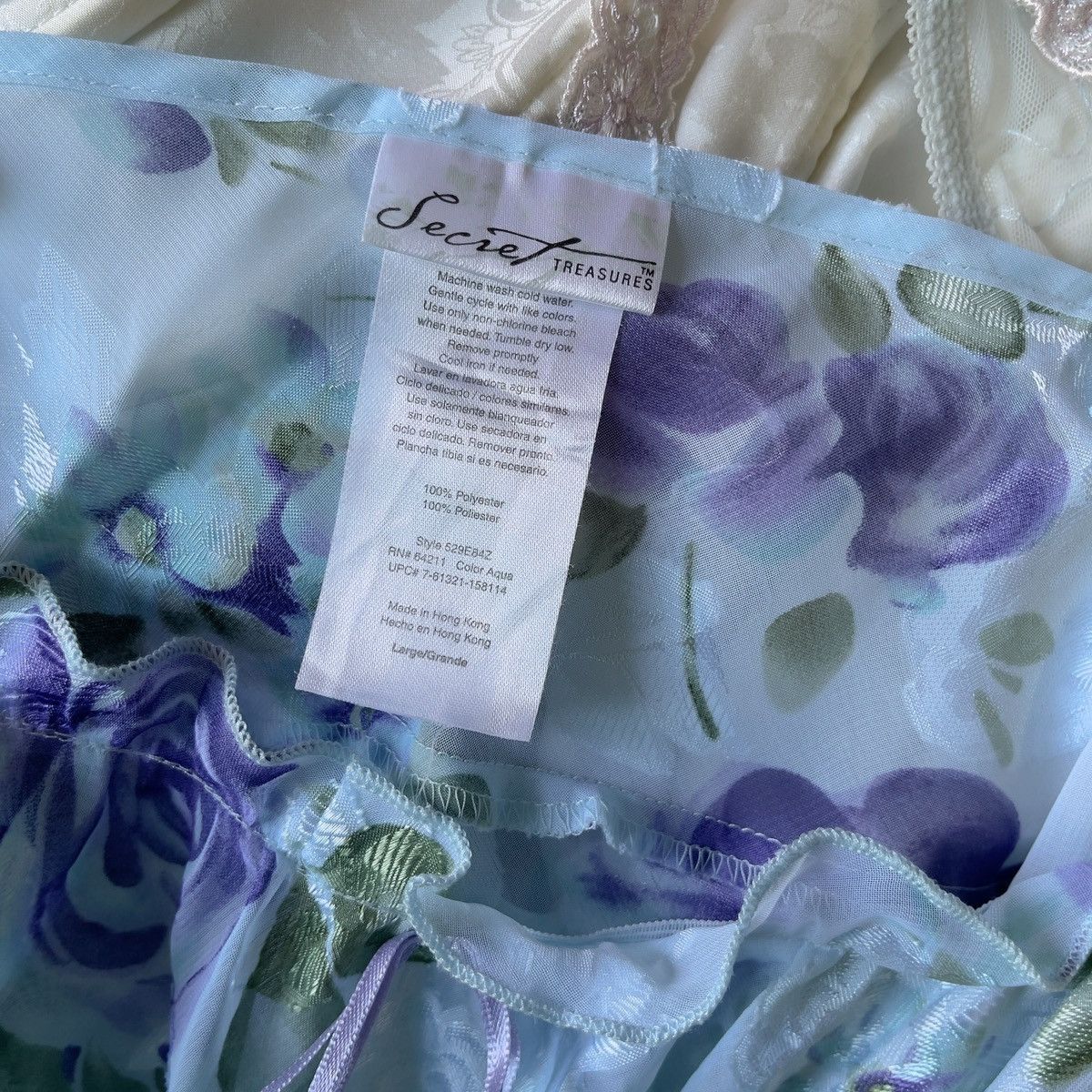 Other vintage blue floral chiffon mini dress size L fits M too Size L / US 10 / IT 46 - 7 Thumbnail