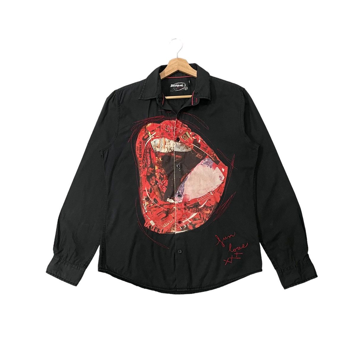 Le Grande Bleu (L.G.B.) Vintage Desigual “La Vida Es Chula” Slimfit Long Sleve Shirt Size US M / EU 48-50 / 2 - 1 Thumbnail