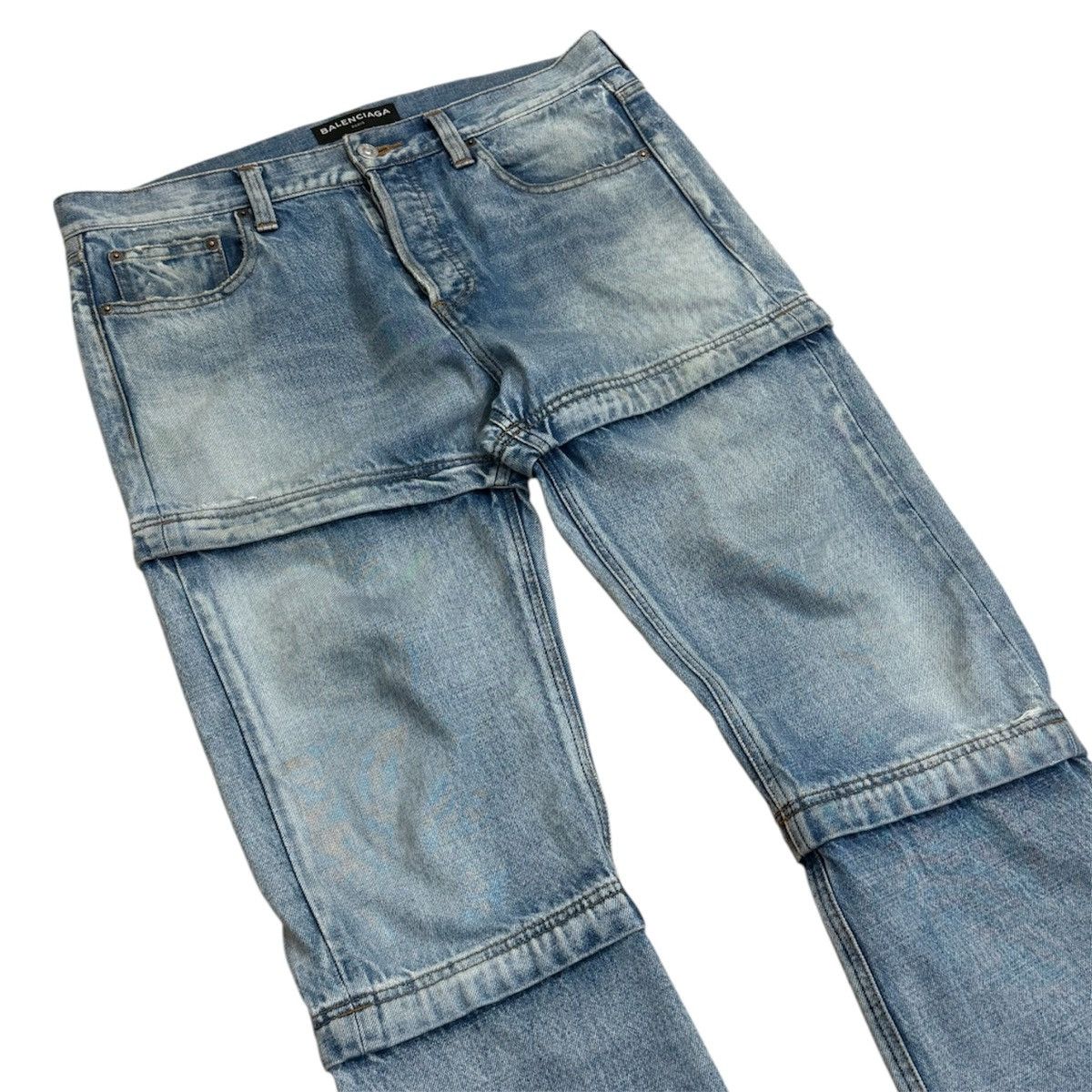 BALENCIAGA SS18 Convertible Zipper Denim