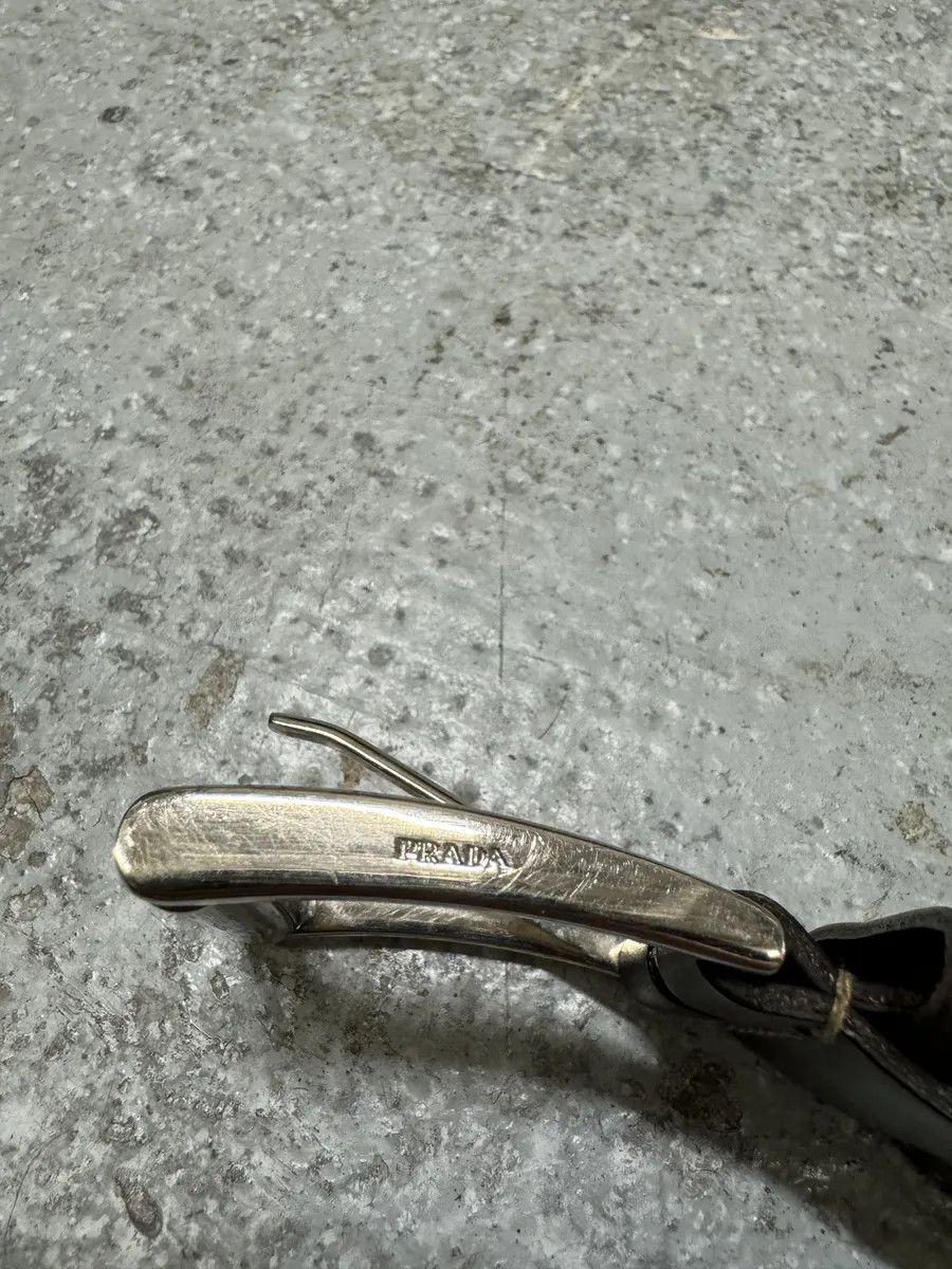 Prada × Vintage AW1999 Prada Beige Minimalist Leather Belt Size ONE SIZE - 4 Thumbnail