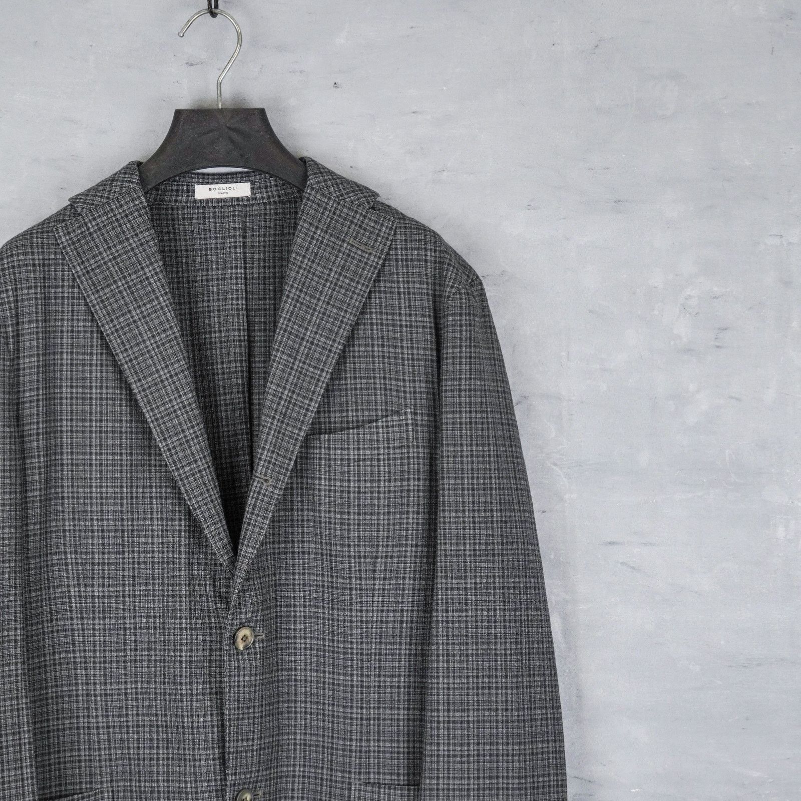 Boglioli Boglioli gray check wool silk lightweight blazer k jacket Size US M / EU 48-50 / 2 - 3 Thumbnail