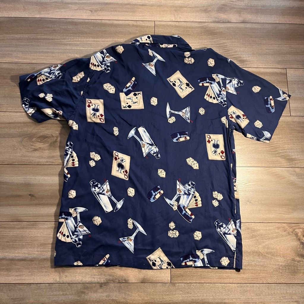 Other Hawaiian Card and Martini Glass Navy Buttonup Men Large Bin Size US L / EU 52-54 / 3 - 4 Thumbnail