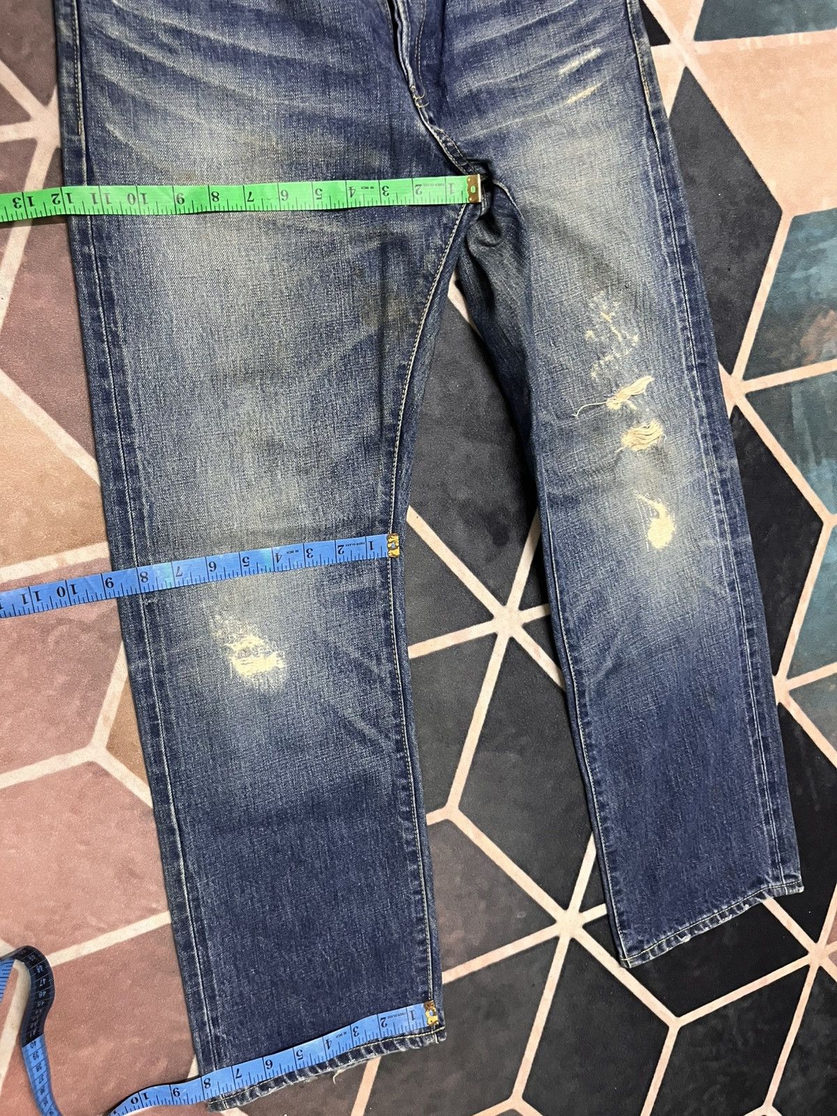 Japanese Brand journal standard distressed selvedge vintage big e style Size US 32 / EU 48 - 16 Thumbnail