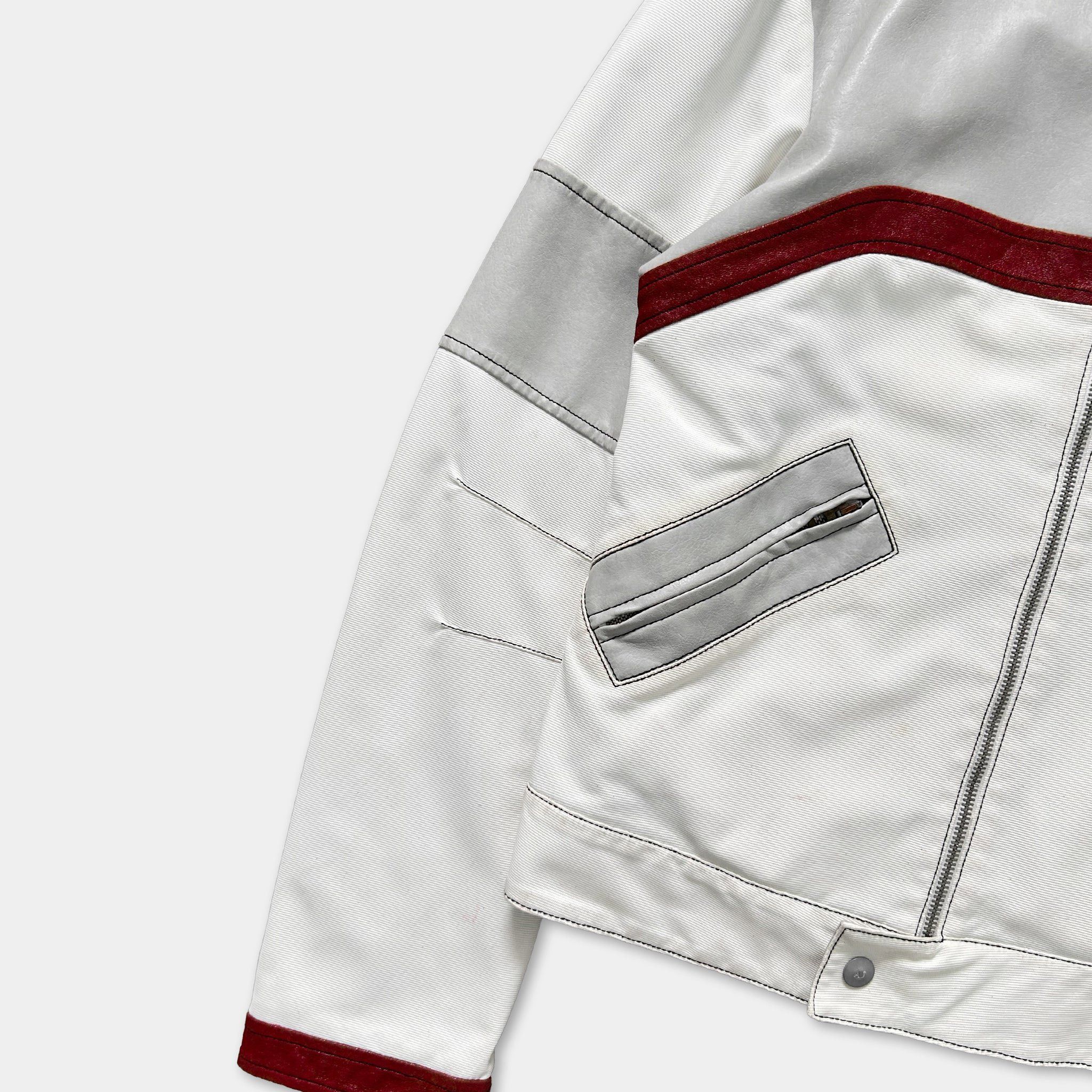 Armani Armani Jeans Racing Leather Jacket White Red Size US S / EU 44-46 / 1 - 3 Thumbnail