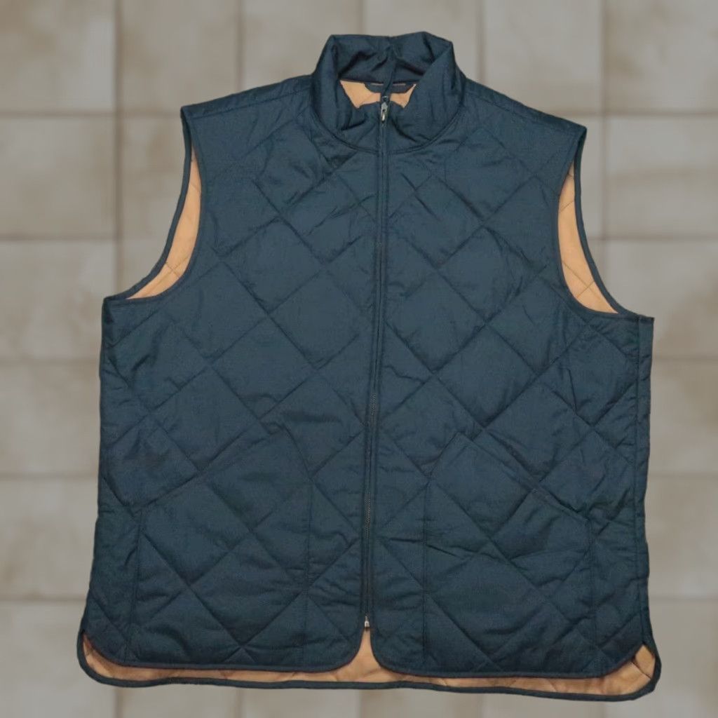 J.Crew J. Crew Vest Mens XL Blue Quilted Full Zip Pockets NWT Size US XL / EU 56 / 4 - 1 Thumbnail