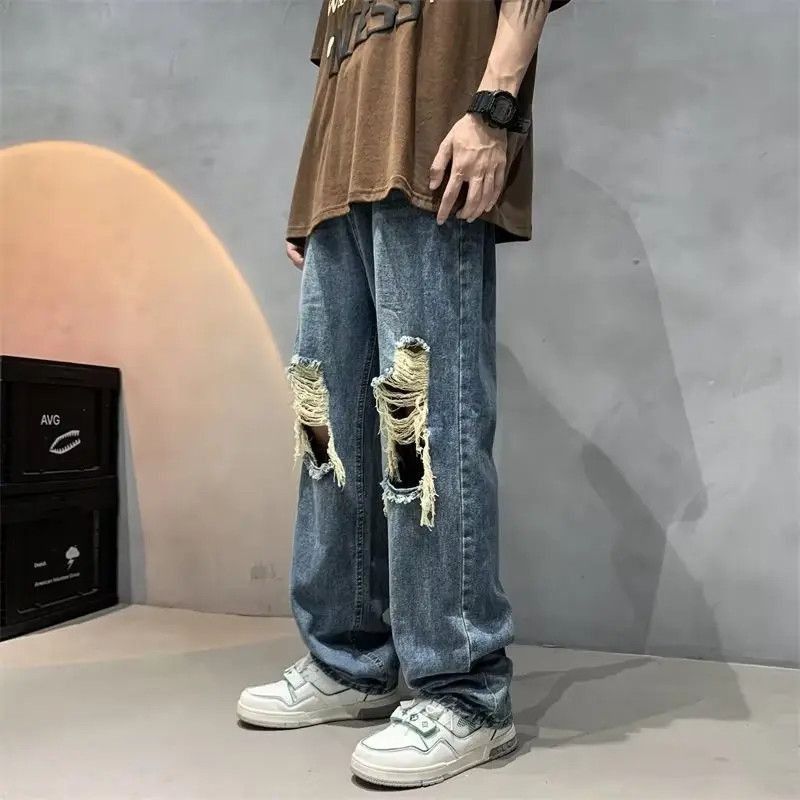 Japanese Brand Loose high street ripped jeans Size US 32 / EU 48 - 5 Thumbnail