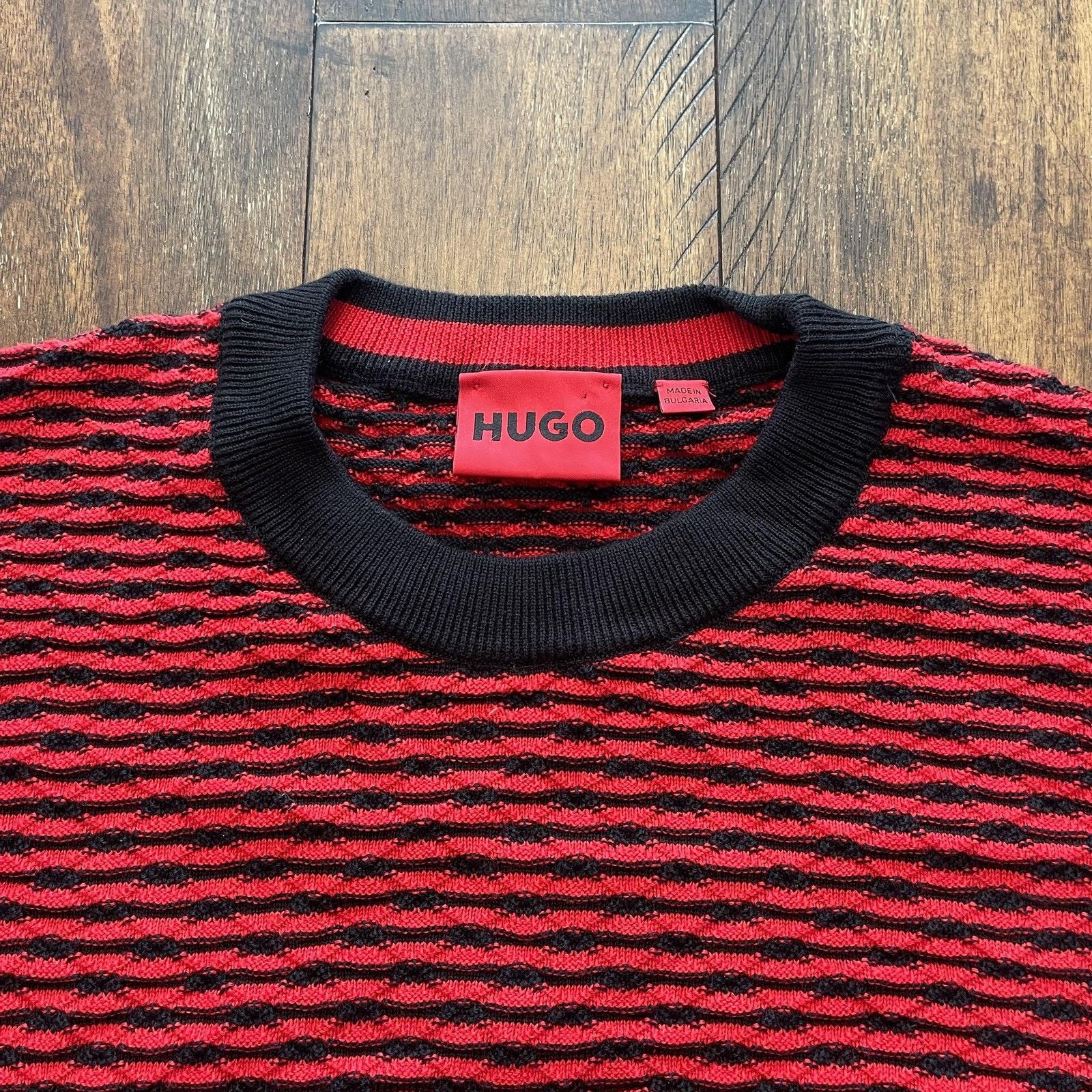 Hugo Boss HUGO Sweater M Textured Stripe Crewneck Knit Pullover Wave Size US M / EU 48-50 / 2 - 3 Thumbnail