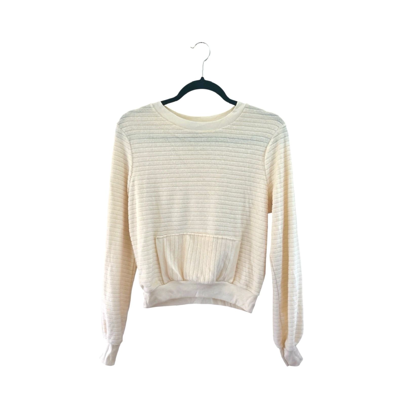 Wrangler VINTAGE Wrangler Velour Ribbed Long Sleeve Shirt Juniors L Ivory 80s USA Made Size L / US 10 / IT 46 - 2 Thumbnail