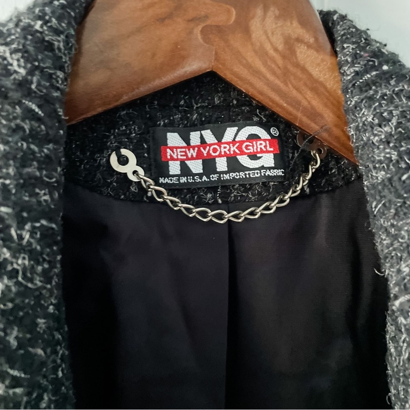Vintage Vintage 80s marled wool pea coat w/ leather shoulders M Size M / US 6-8 / IT 42-44 - 7 Thumbnail