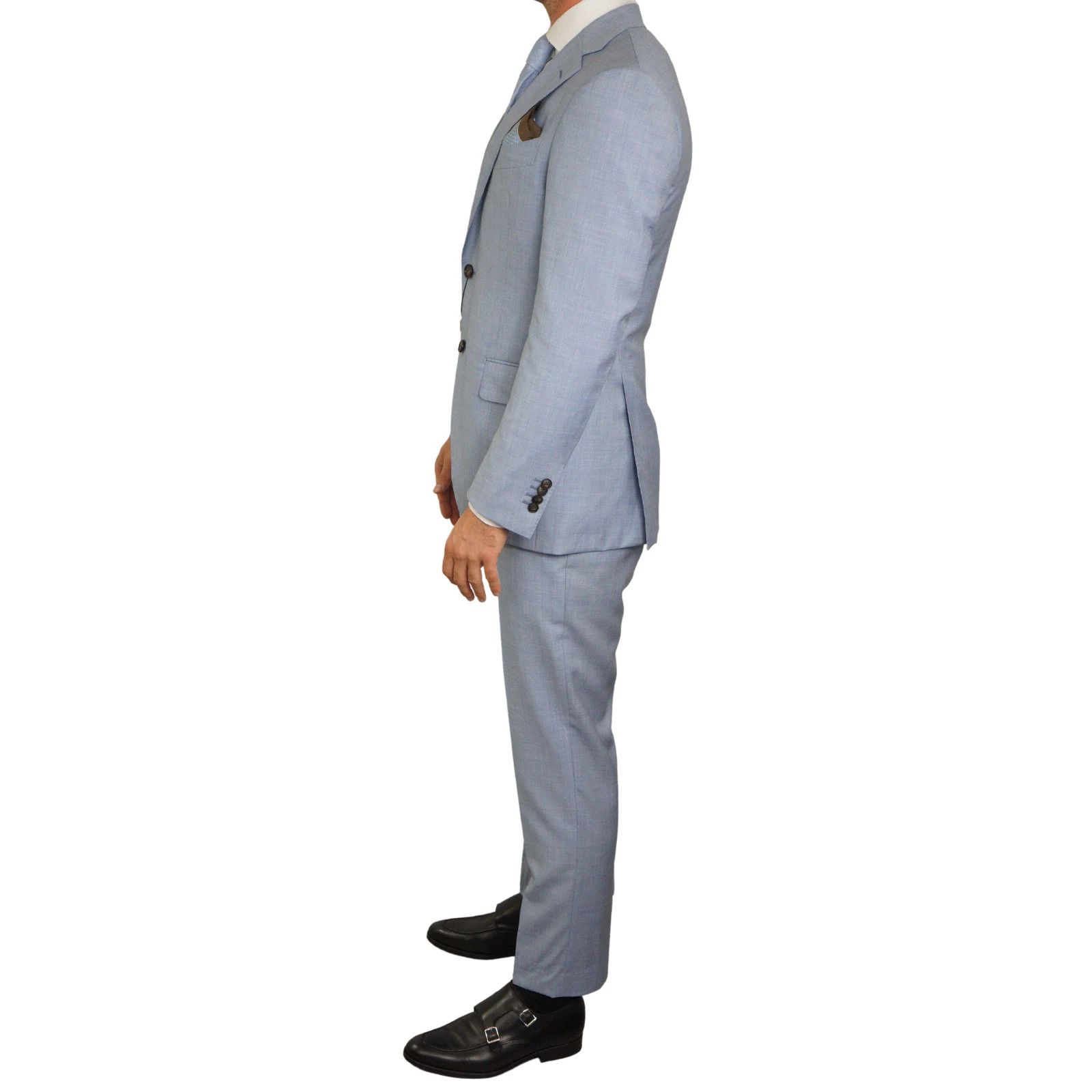 Suitsupply Men Suitsupply Suit Lazio Single Breasted Blue Angelico US38 Size 38R - 4 Thumbnail