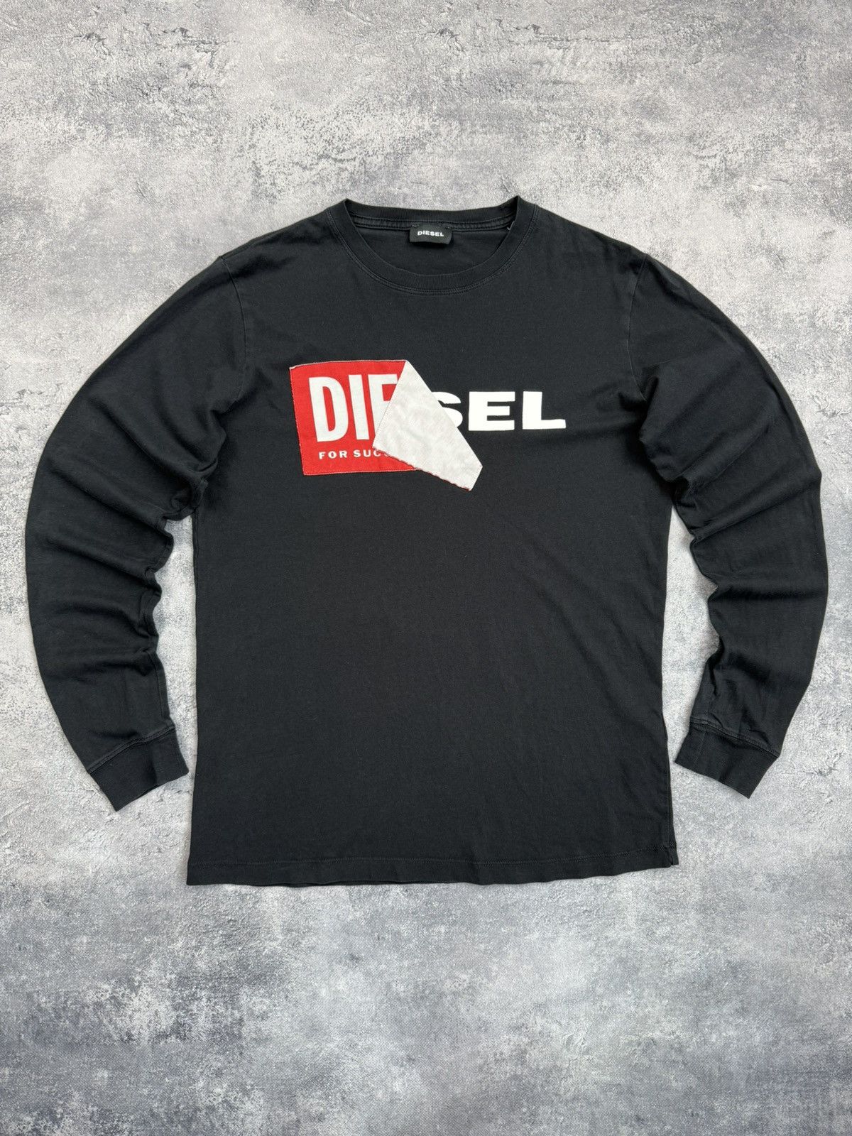 Diesel Vintage Diesel Y2K Long Sleeve Big Logo Hype Avant Garde Size US S / EU 44-46 / 1 - 1 Thumbnail