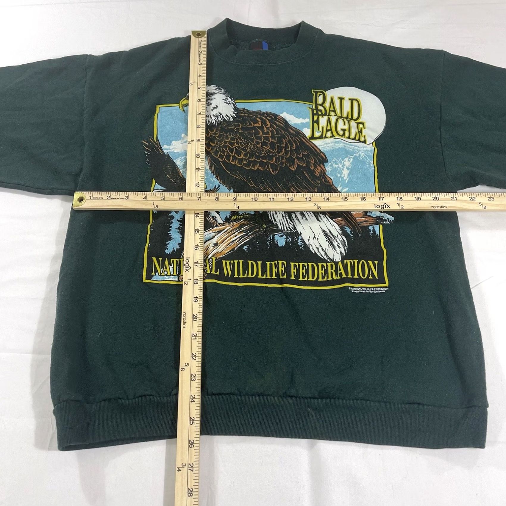 Vintage VINTAGE National Wildlife Federation Bald Eagle Sweatshirt Mens M Green 90s Shirt Size US M / EU 48-50 / 2 - 2 Thumbnail