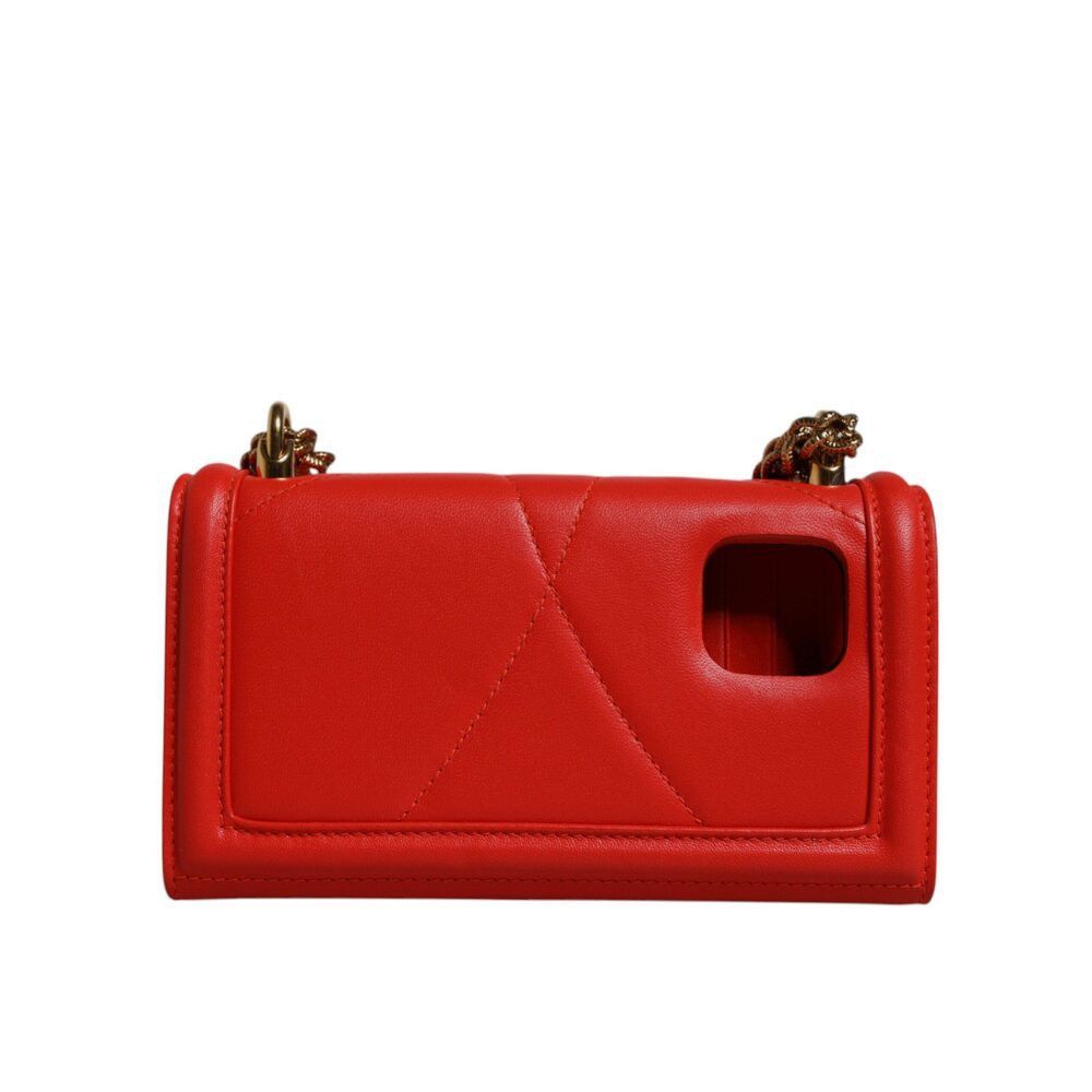 Dolce & Gabbana Dolce & Gabbana Red Quilted Devotion Crossbody Chain Phone C Size ONE SIZE - 5 Thumbnail