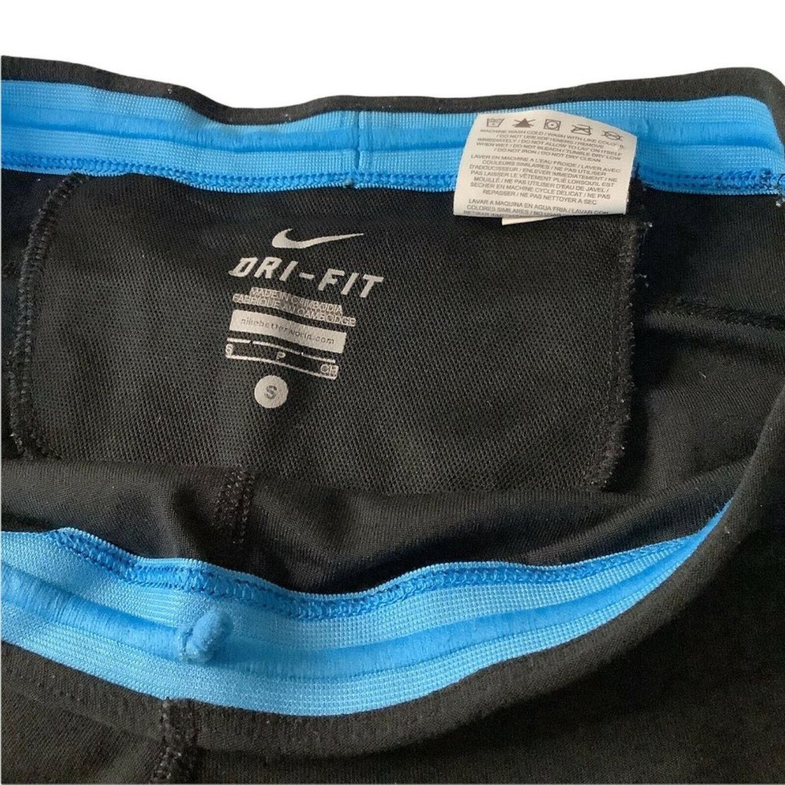 Nike Nike Dri-Fit Black Blue Capri Leggings w/ Pocket Women’s S Size 22" - 5 Thumbnail