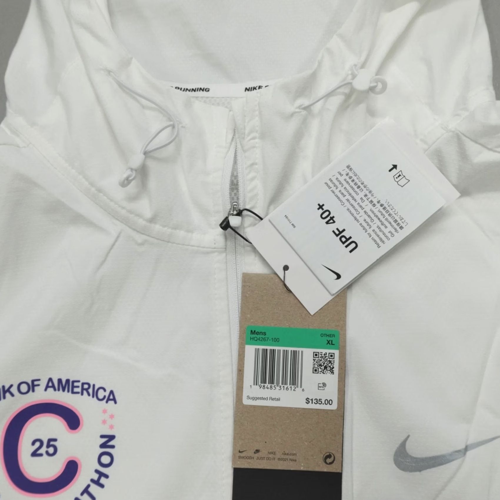 Nike Nike Jacket Bank of America Chicago Marathon 2025 Light XL White Regular Men’s Windbreaker Pockets Full Zip Sports Athleisure Run & Gym Size US XL / EU 56 / 4 - 4 Thumbnail