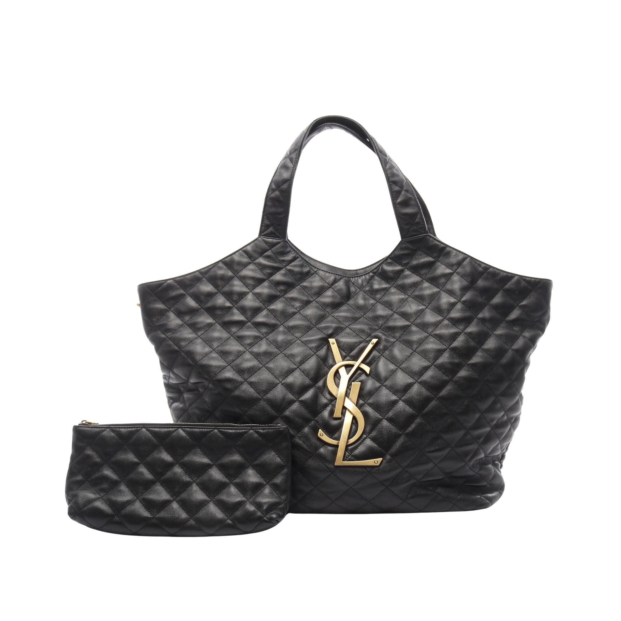 Yves Saint Laurent Yves Saint Laurent Icare Maxi Shopping Bag Shoulder Tote Lambskin Black Size ONE SIZE - 1 Thumbnail
