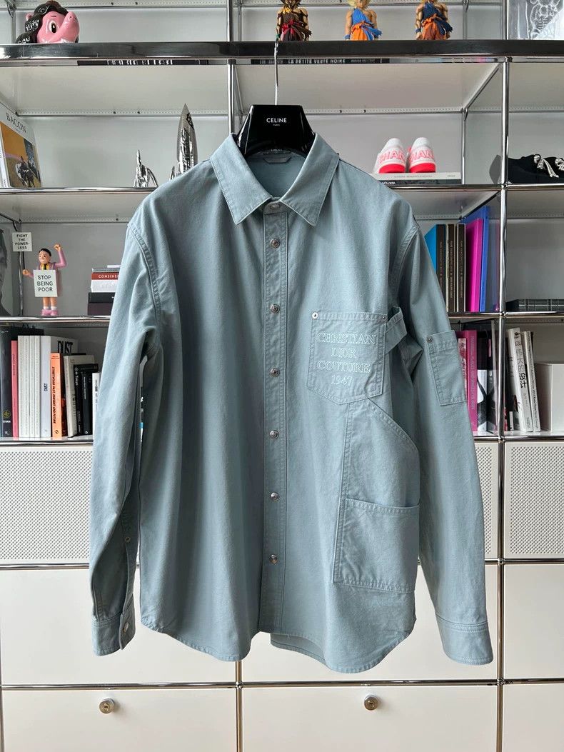 Dior Dior Size41 SS24 haze blue letter pattern embroidered singl Size US XS / EU 42 / 0 - 1 Thumbnail